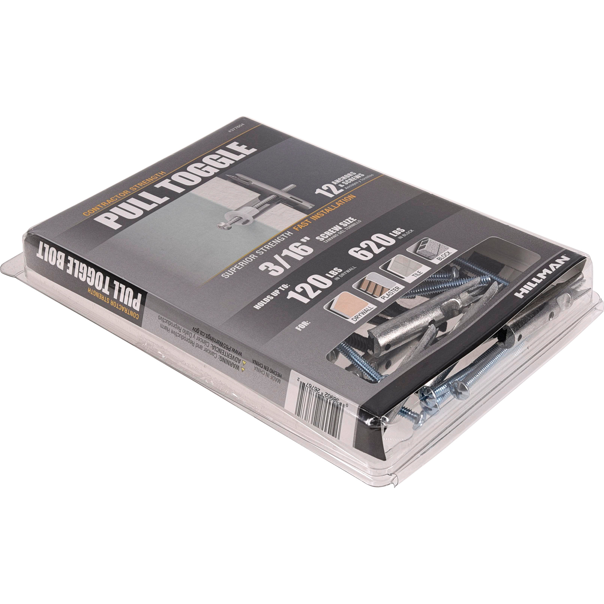 Hillman Pull Toggle w/Screw (3/16 in.) - 12pc