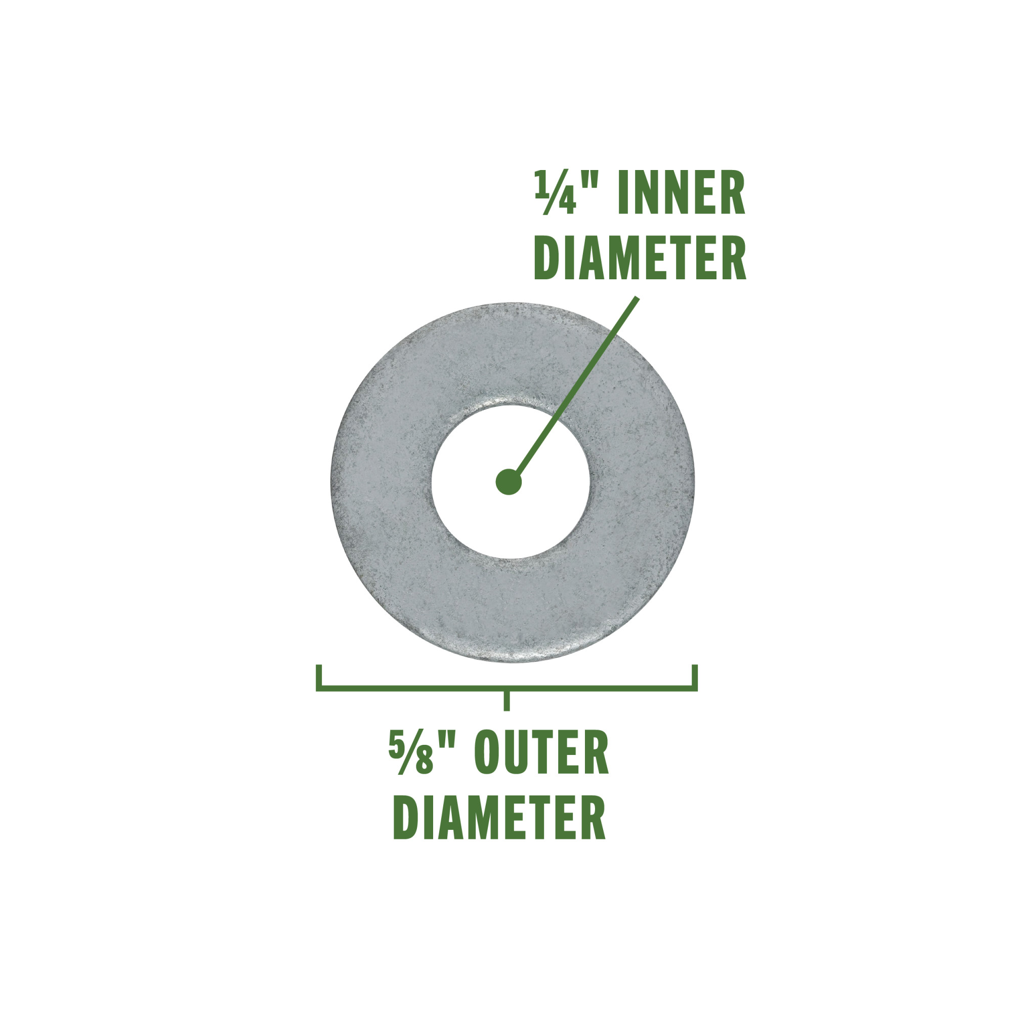 Hillman Galvanized Flat Washers (1/4 in.) - 100 pc