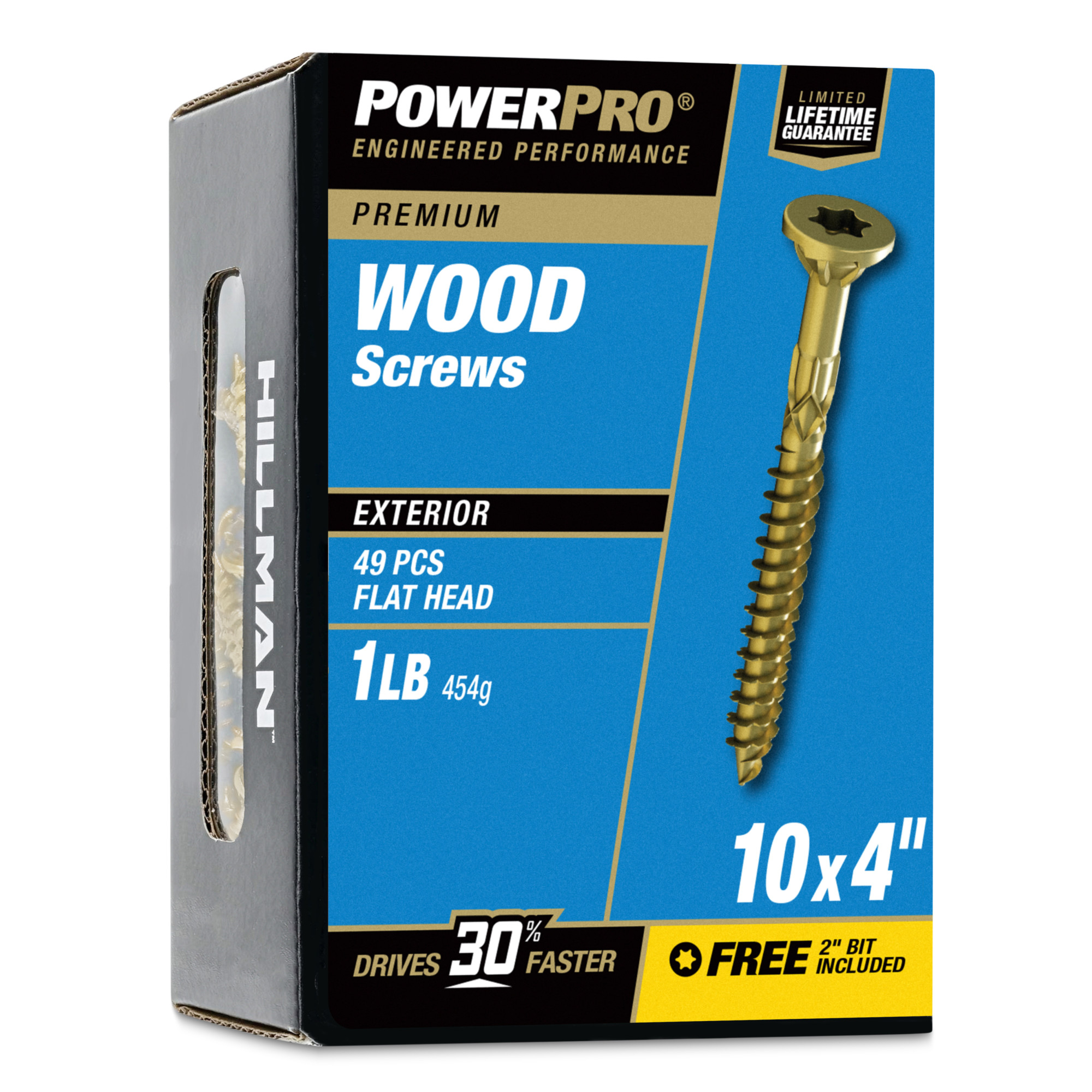 Power Pro Premium Exterior Wood Screws (#10 x 4 in.) - 49 pc
