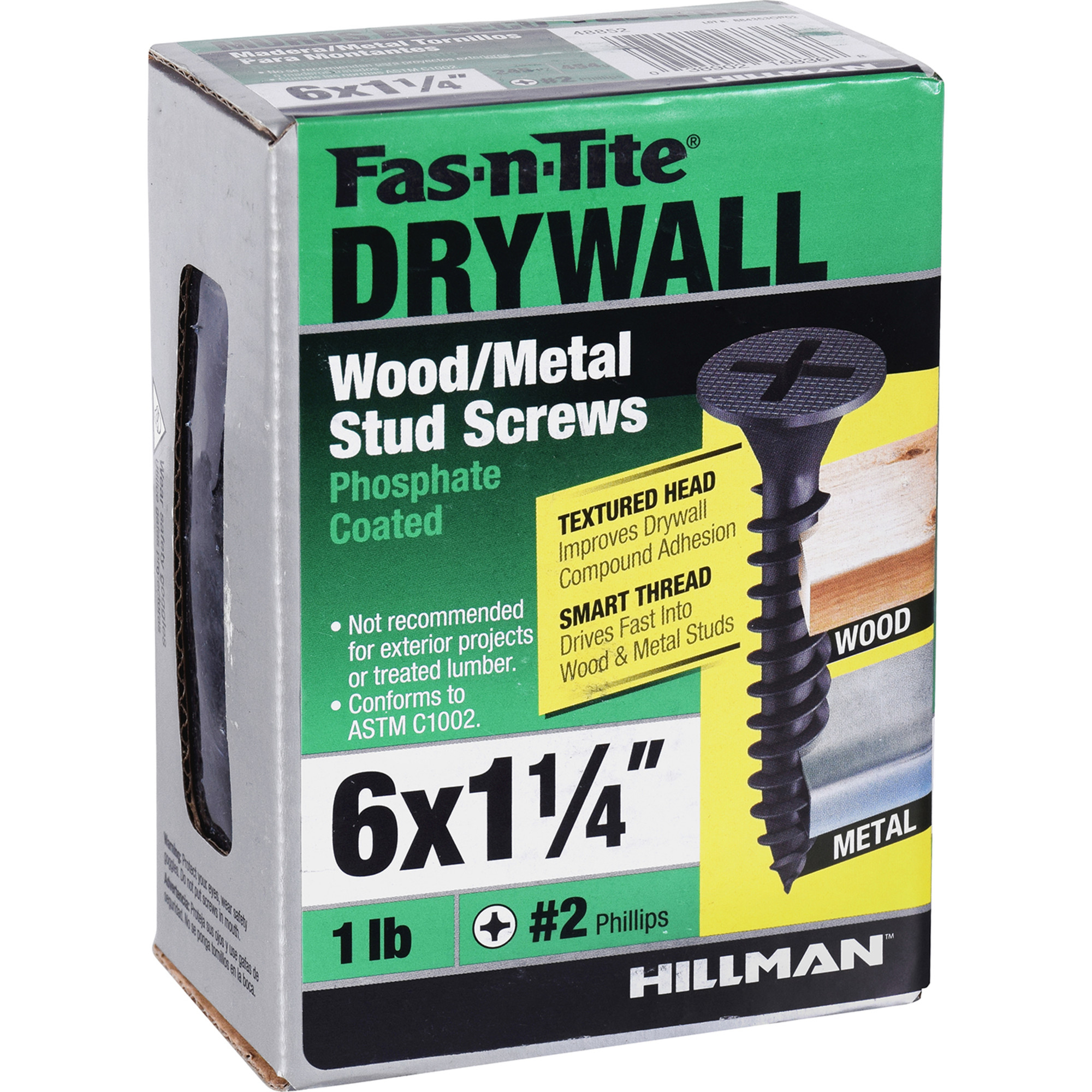 Hillman Smart Thread Drywall Screws (#6 x 1-1/4 in.) - 1lb Box