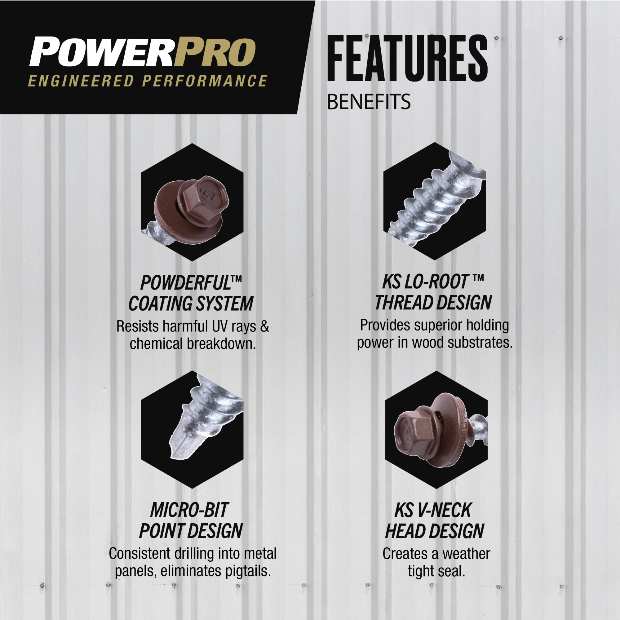 Power Pro Black Self Drilling Metal-to-Wood Roofing Screws (#10 x 1 in.) - 250 pc