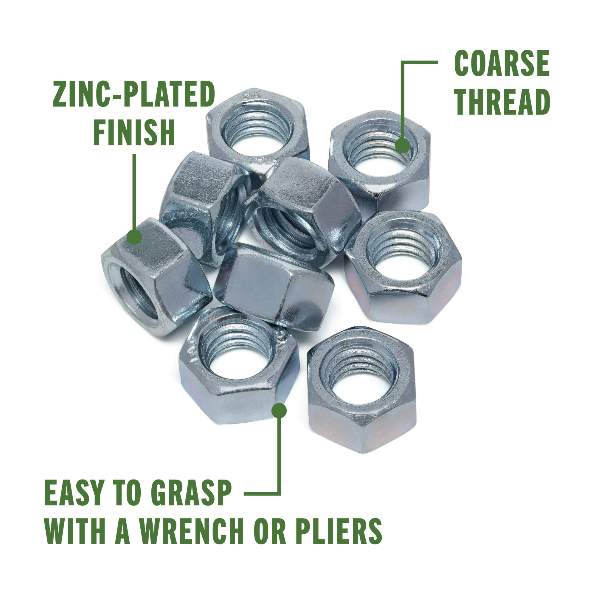 Hillman Coarse Thread Hex Nuts 1/4 in.-20