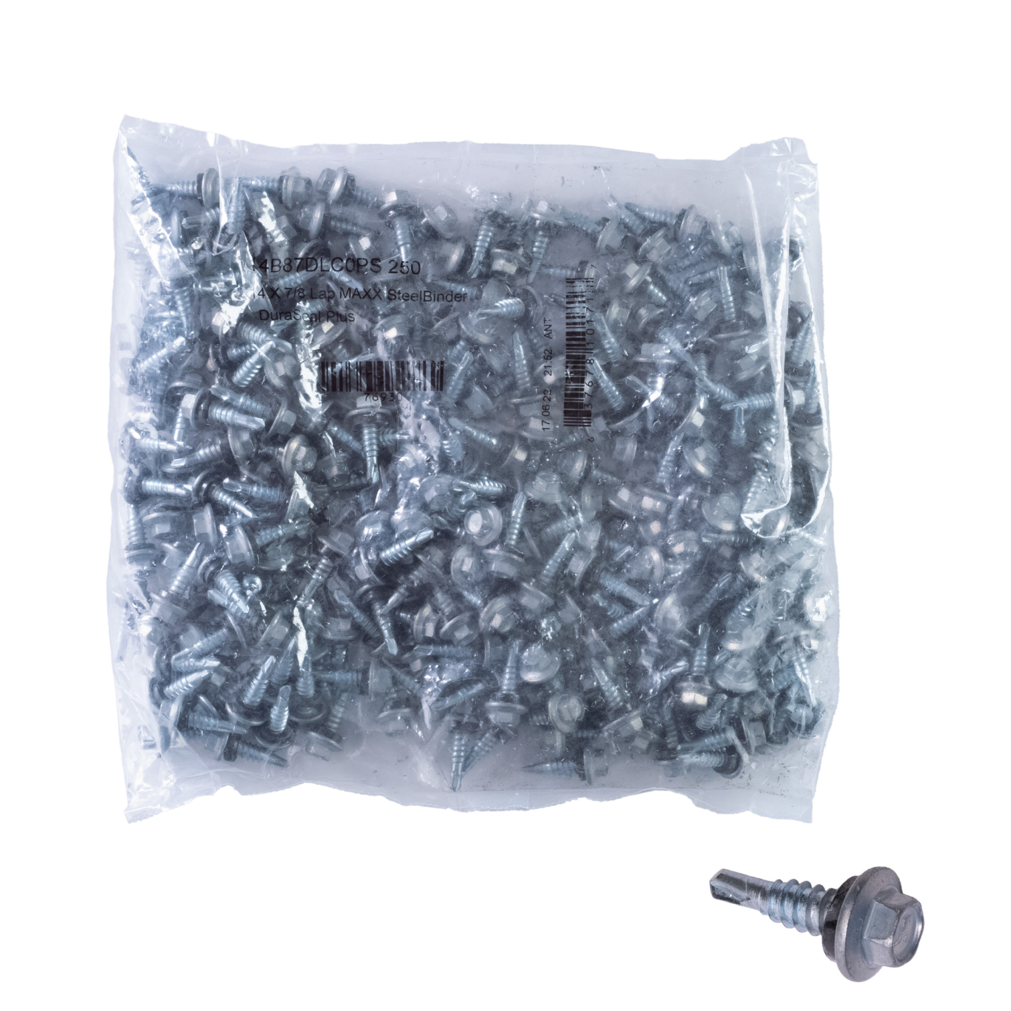 Power Pro Silver Self Drilling Metal-to-Metal Roofing Screw (1/4 in.-14x7/8 in.)-250pc