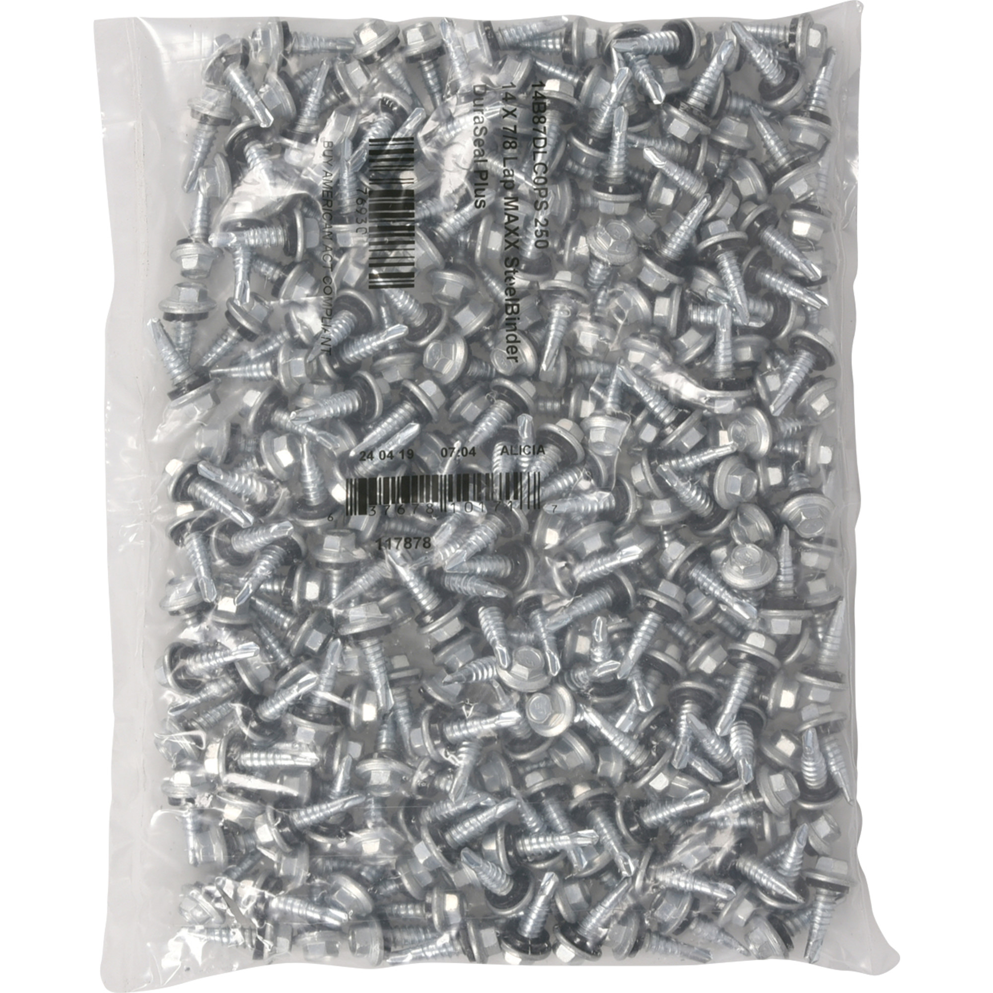 Power Pro Silver Self Drilling Metal-to-Metal Roofing Screw (1/4 in.-14x7/8 in.)-250pc