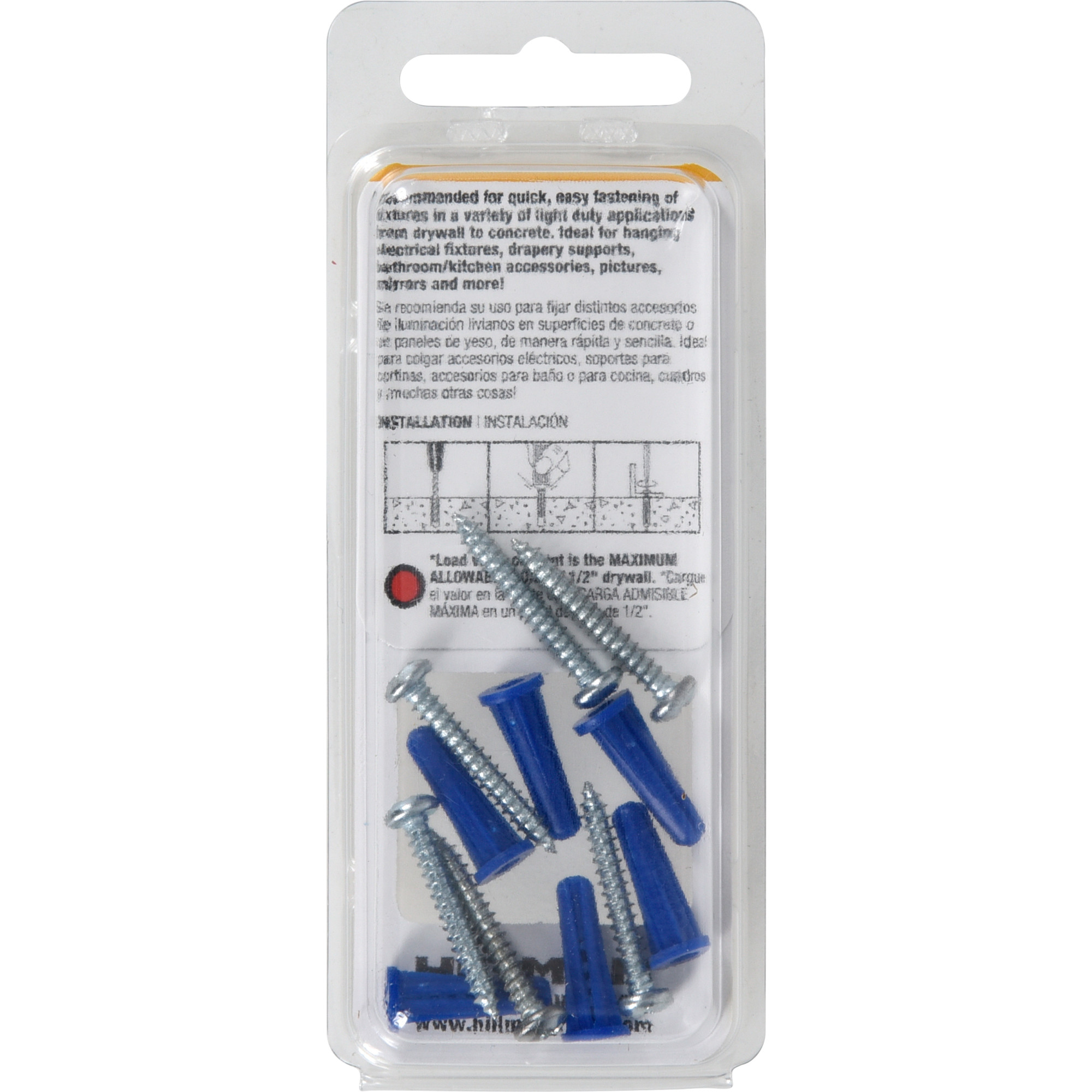 Hillman Blue Conical Plastic Anchor (#6-8 x 3/4 in.) - 6 pc