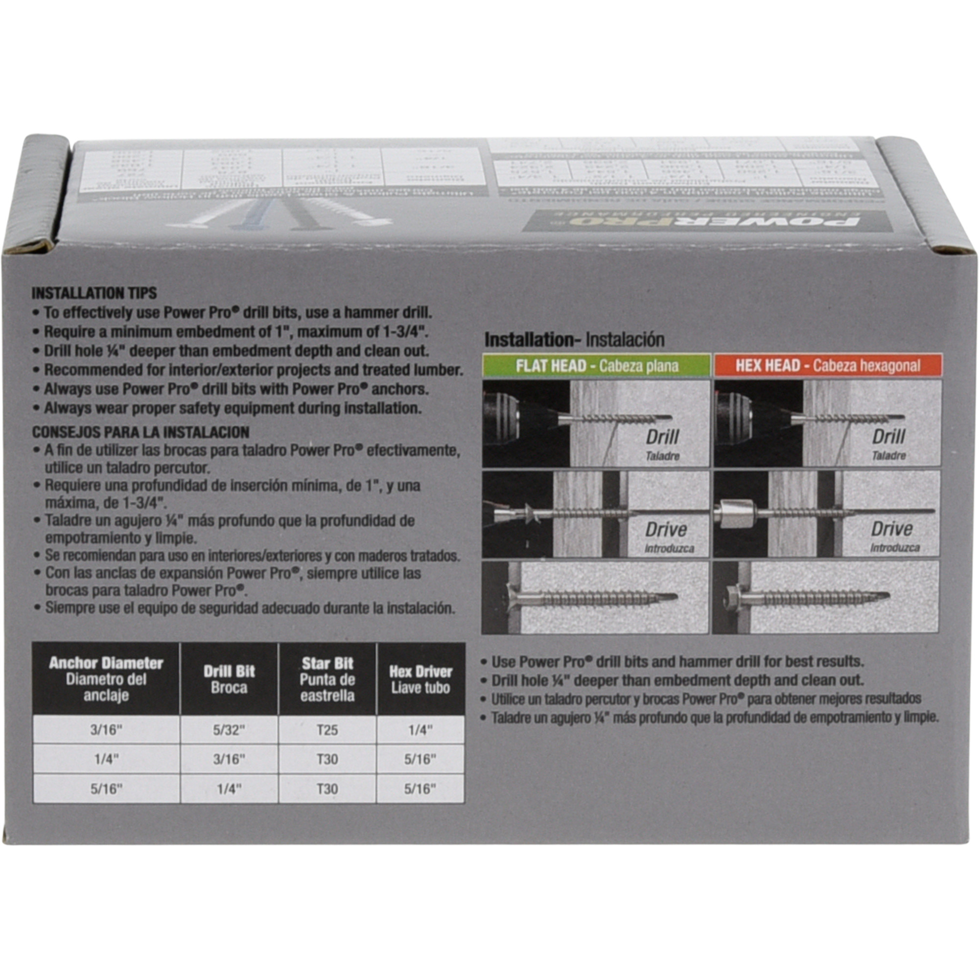 Power Pro White Flat-Head Concrete Screw Anchor (3/16 in. x 3-1/4 in.) - 100 pc