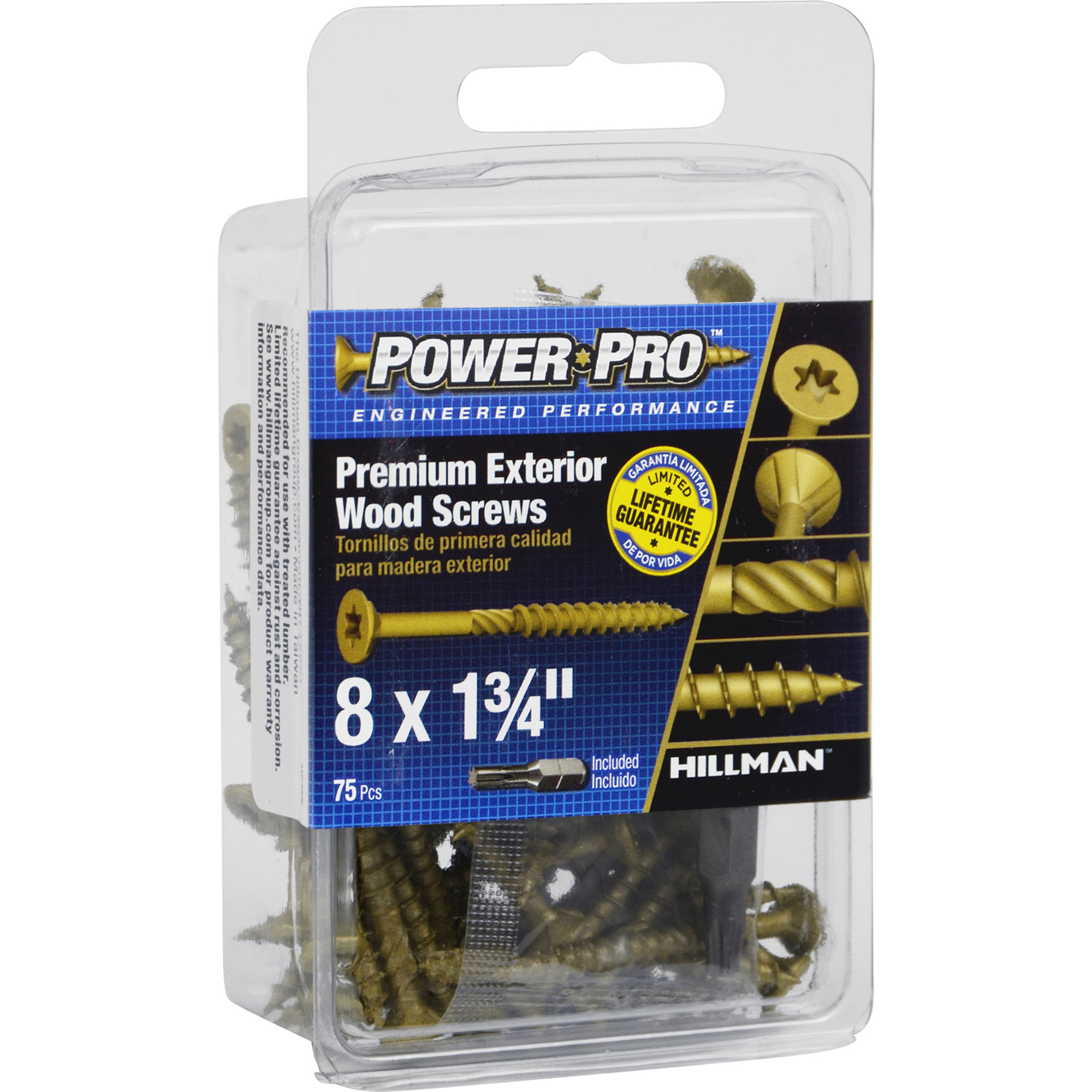 Power Pro Premium Bronze Exterior Wood Screws (#8 x 1-3/4 in.) - 75 pc