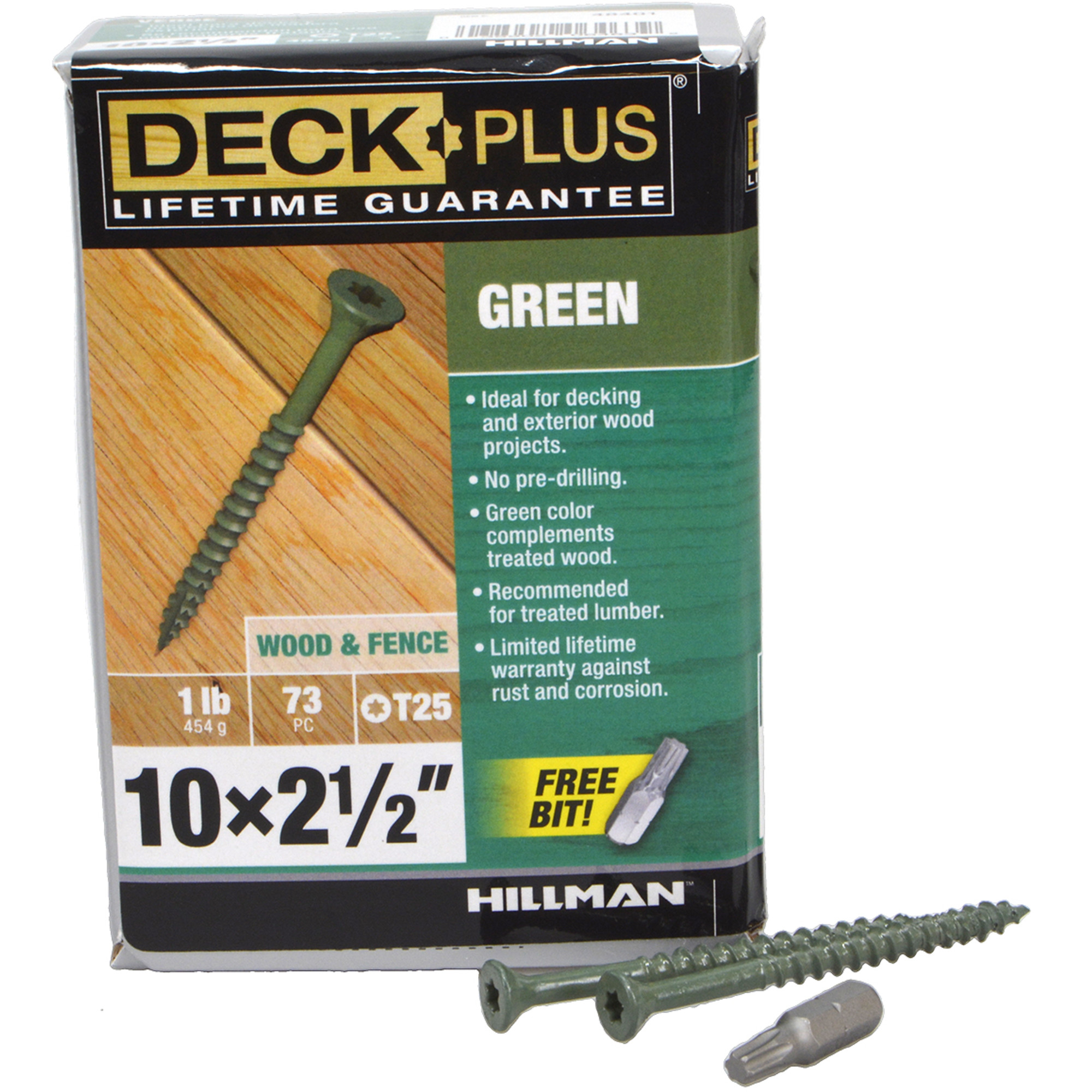 Deck Plus Green Deck Screws (#10 x 2-1/2 in.)