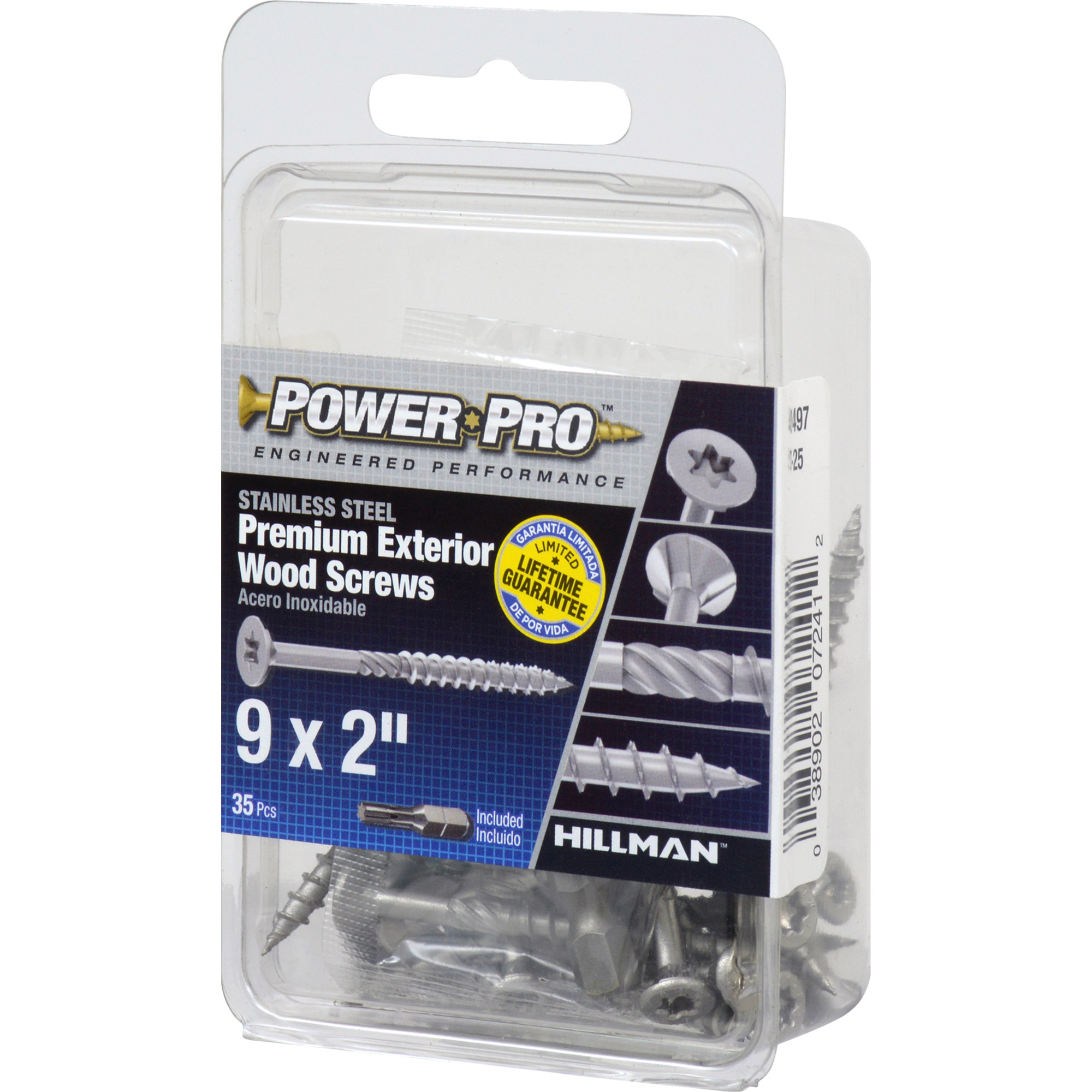 Power Pro Premium 305 Stainless Steel Wood Screws (#9 x 2 in.) - 35 pc