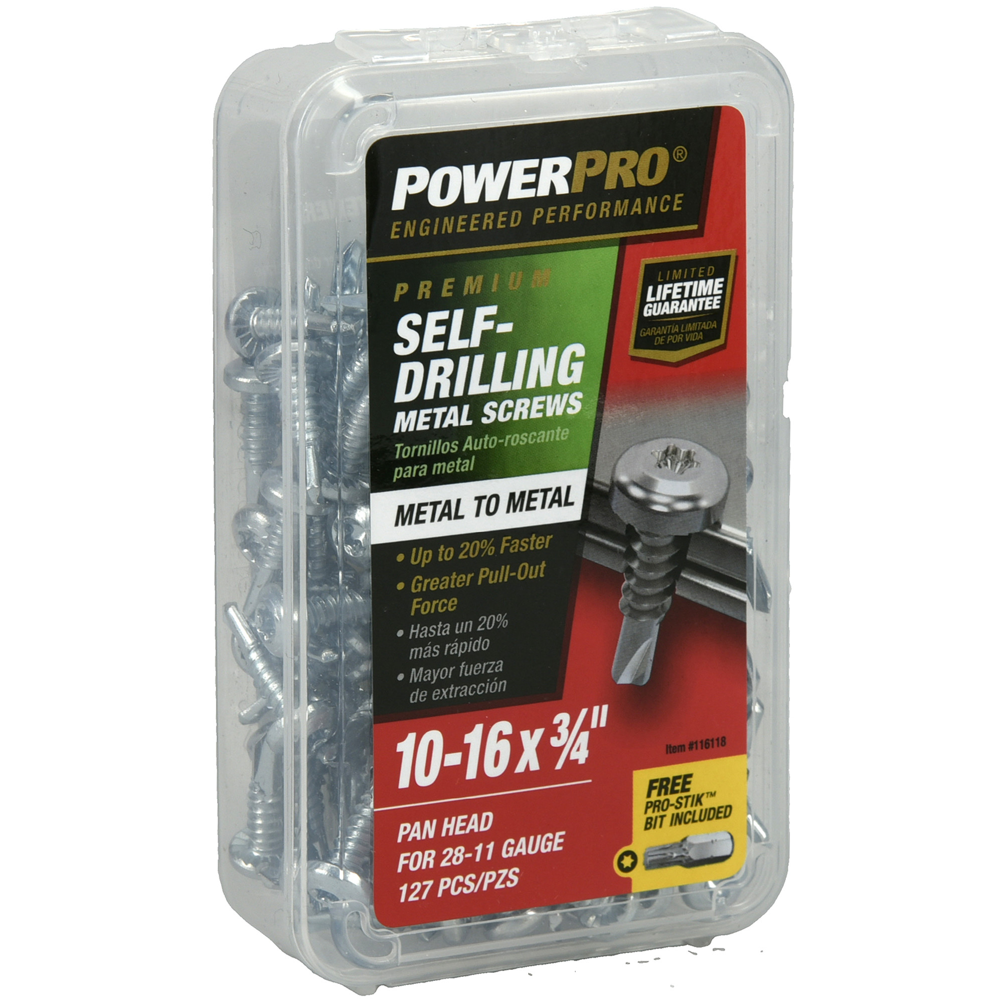 Power Pro Premium Zinc Sheet Metal Self-Drilling Screws (#10-32 x 3/4 in.) - 127 pc