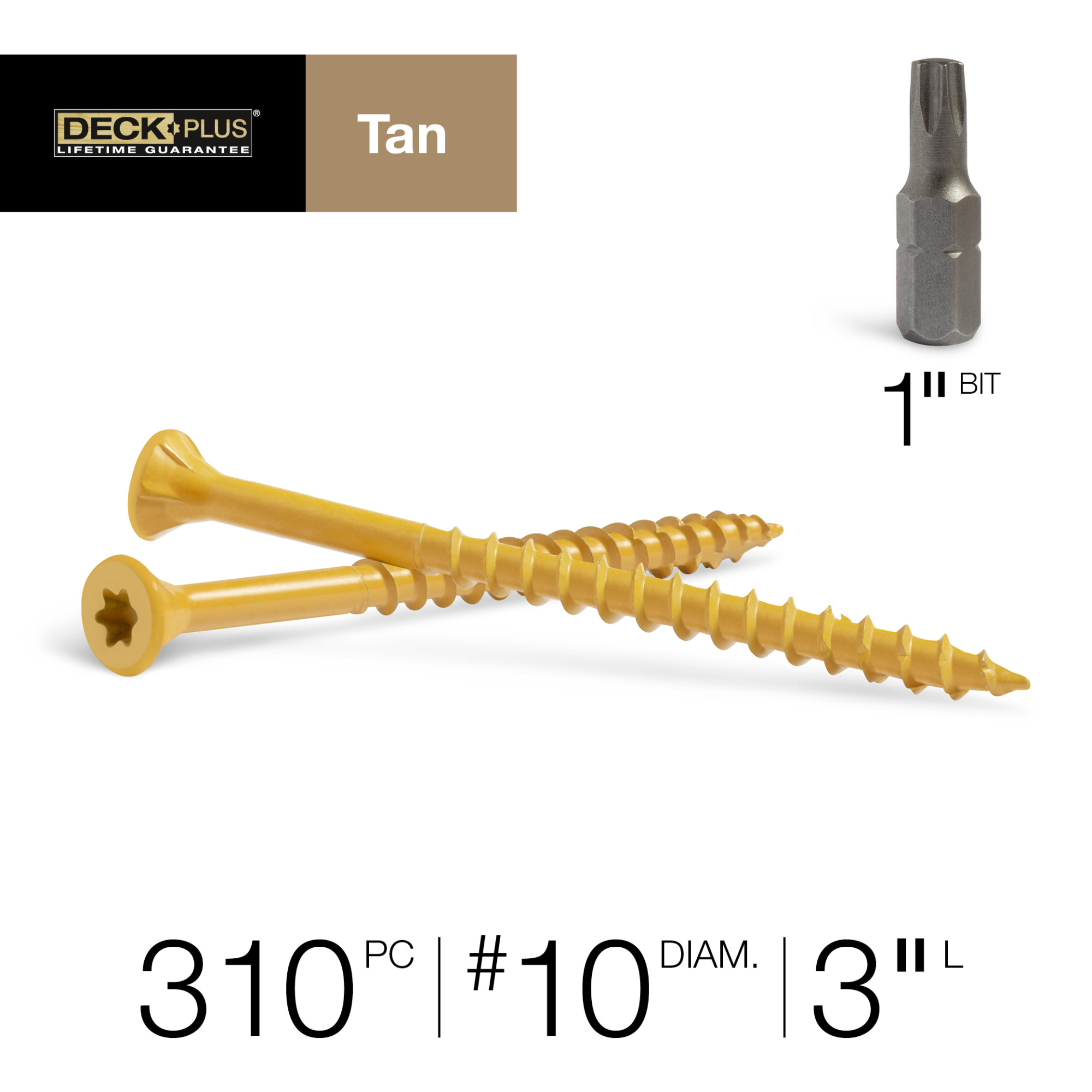 Deck Plus Tan Deck Screws (#10 x 3 in.)