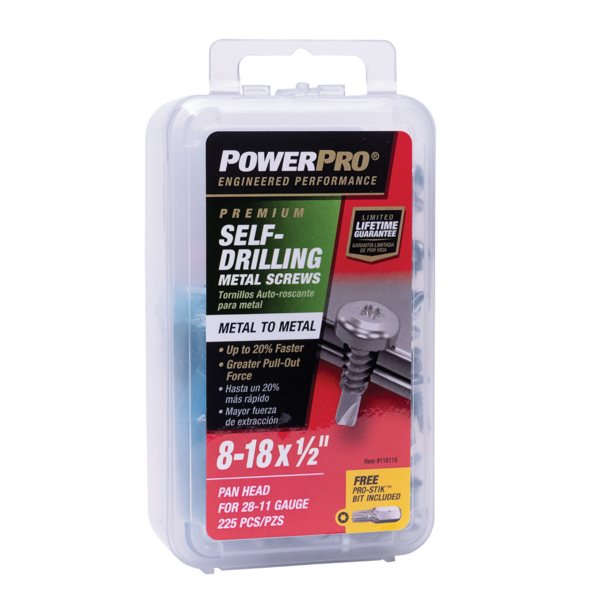 Power Pro Premium Zinc Sheet Metal Self-Drilling Screws (#8-32 x 1/2 in.) - 225 pc