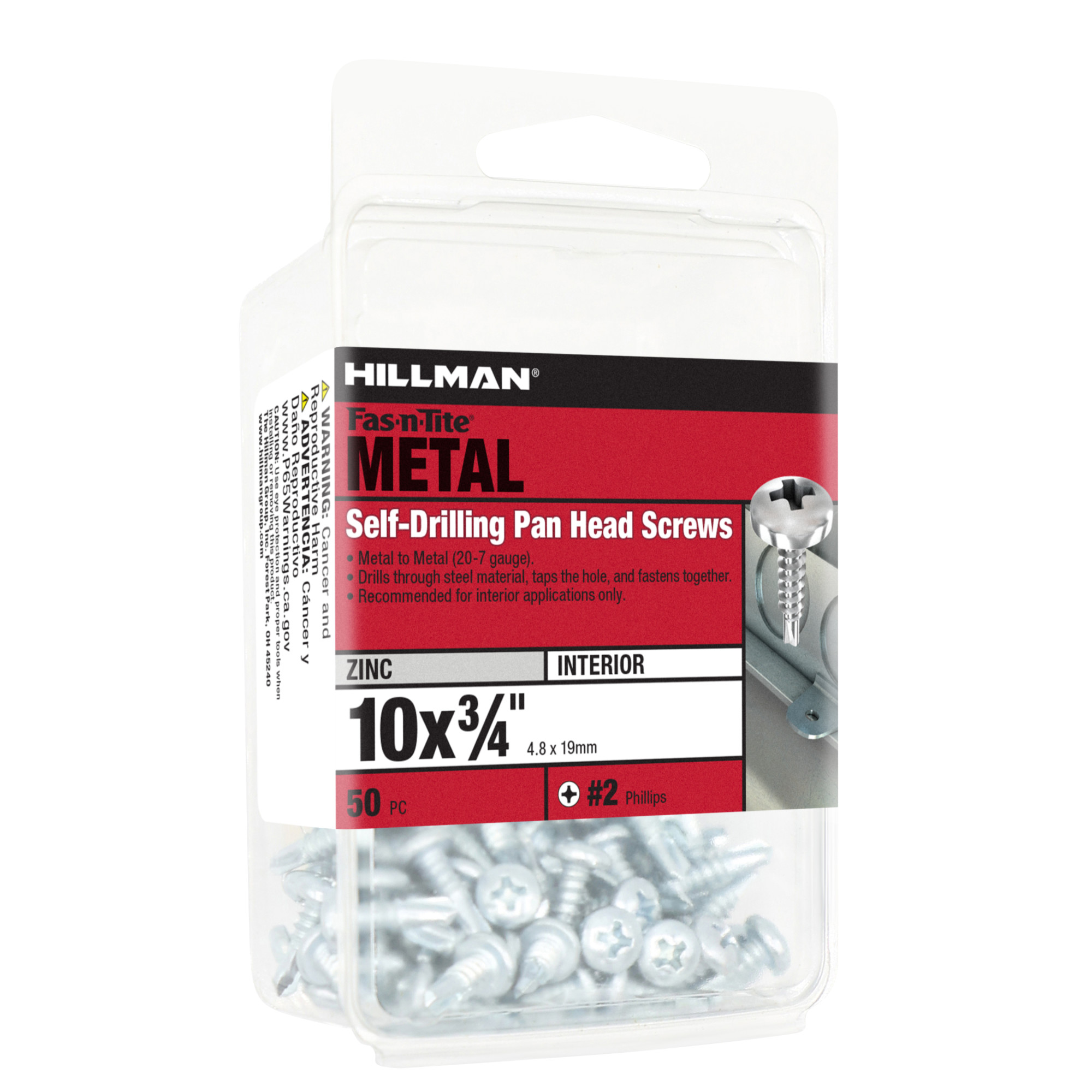 Hillman Zinc Pan Head Phillips Self Drilling Screws (#10-16 x 3/4 in.)
