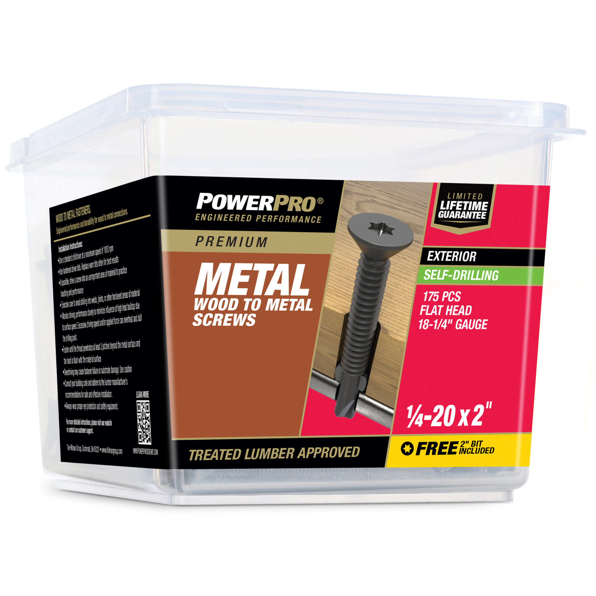 Power Pro Prower Pro Premium Flat Gray Epoxy Self-Drilling Screws (�"-20 � 2 in.) 175pc