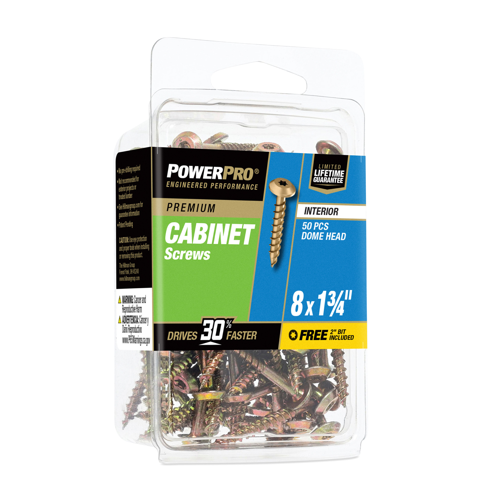 Power Pro� Premium Interior Cabinet Screws (#8 x 1-3/4 in.) - 50pc
