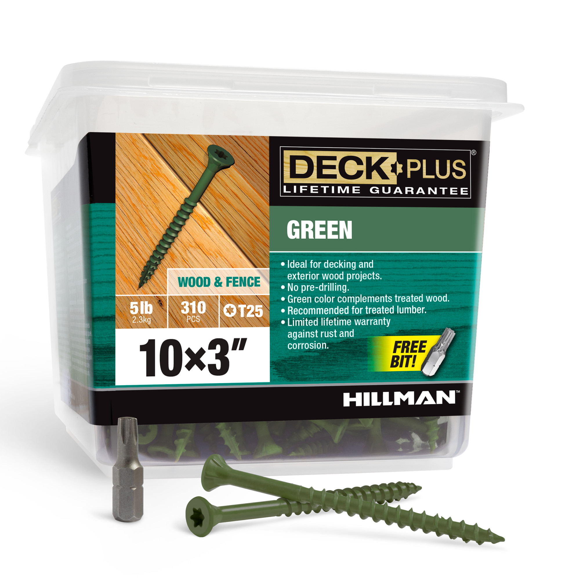 Deck Plus Green Deck Screws (#10 x 3 in.)