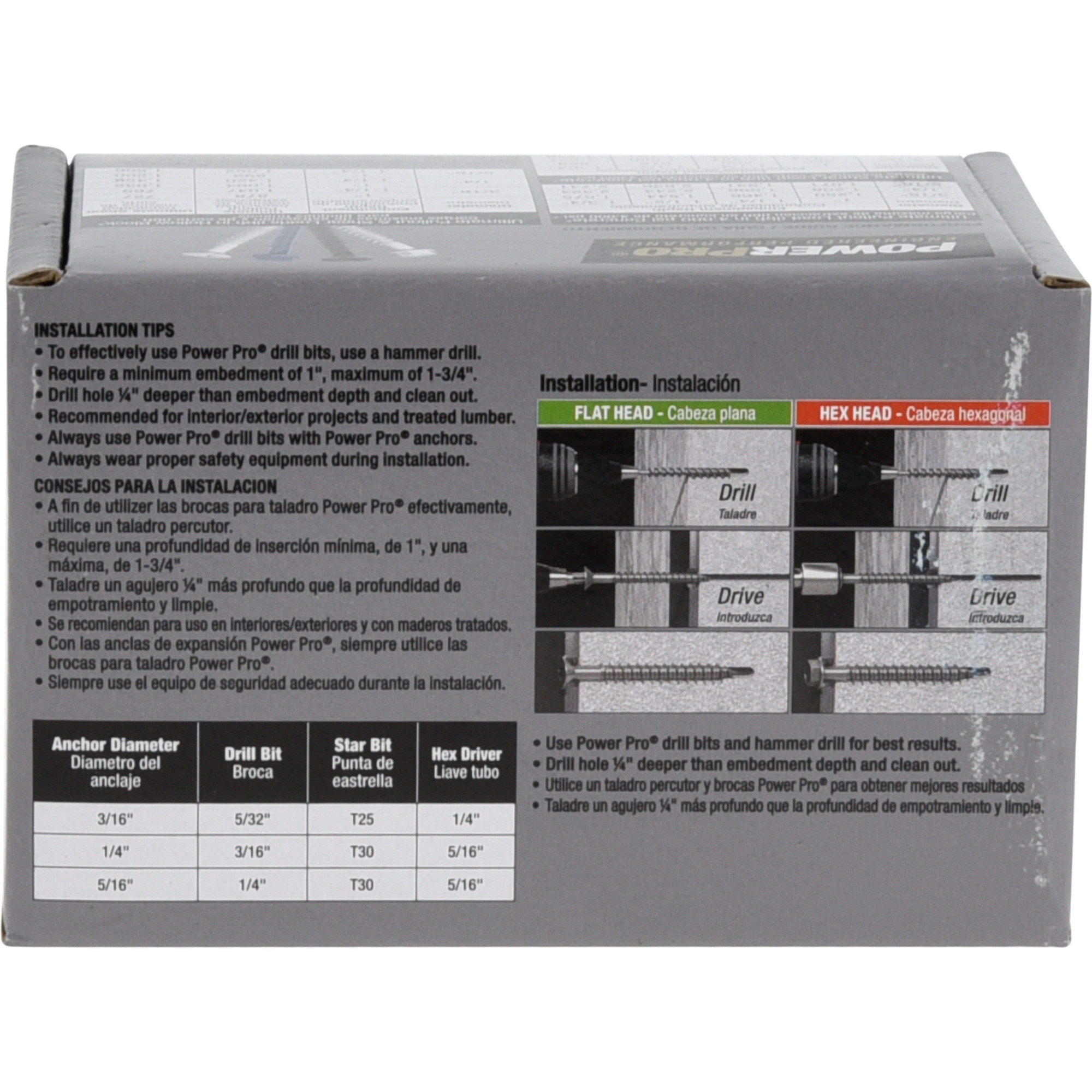 Power Pro Blue Flat-Head Concrete Screw Anchor (1/4 in. x 4 in.) - 100 pc