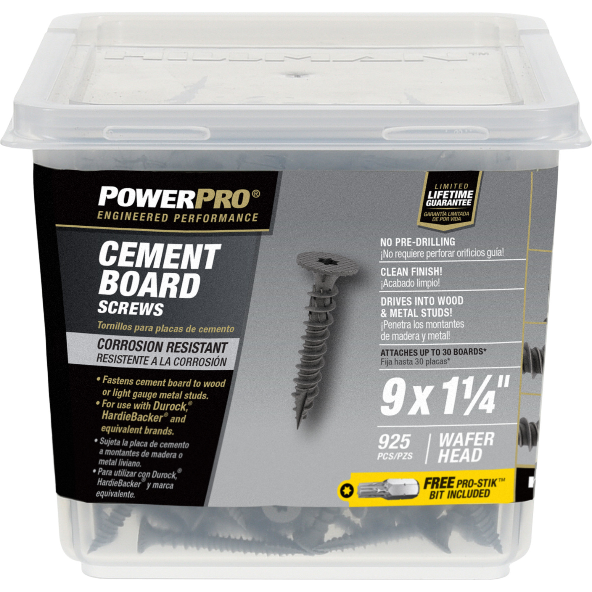 Power Pro Gray Wafer-Head Cement Board Screws (#9 x 1-1/4 in.) - 925 pc