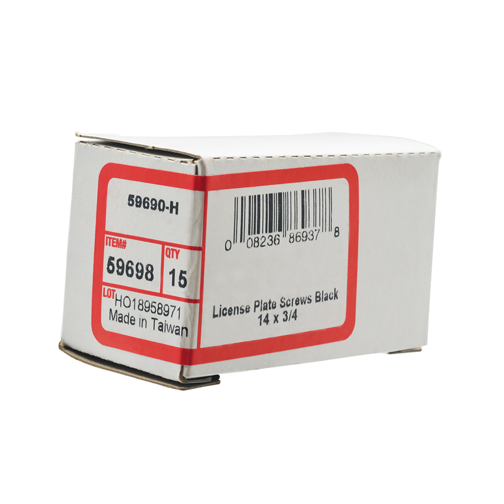 Hillman Slotted Truss Black License Plate Screws (#14 x 3/4 in.) - 15 pc