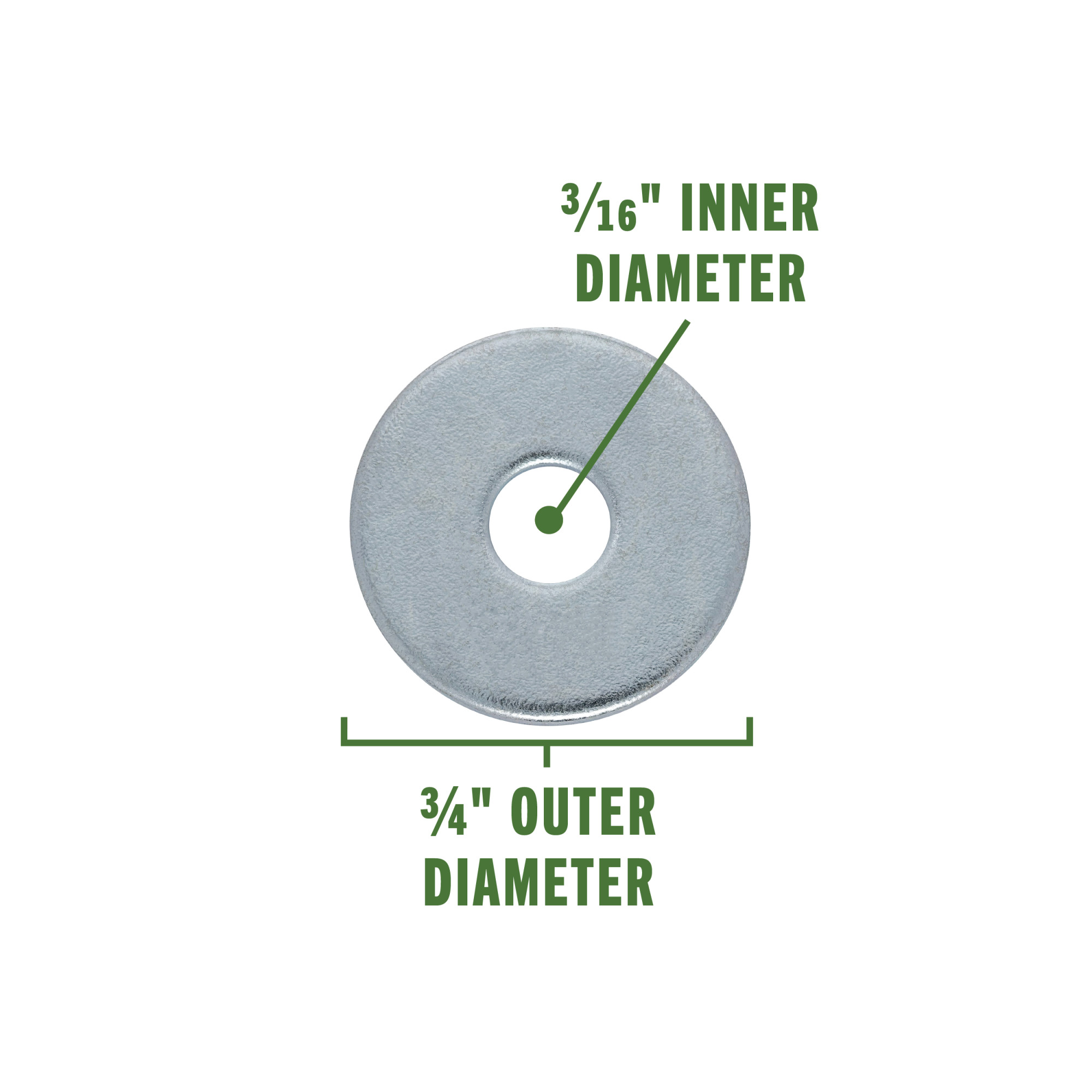 Hillman Zinc Fender Washers (3/16 Inner Diameter x 3/4 in. Outer Diameter) - 100 pc