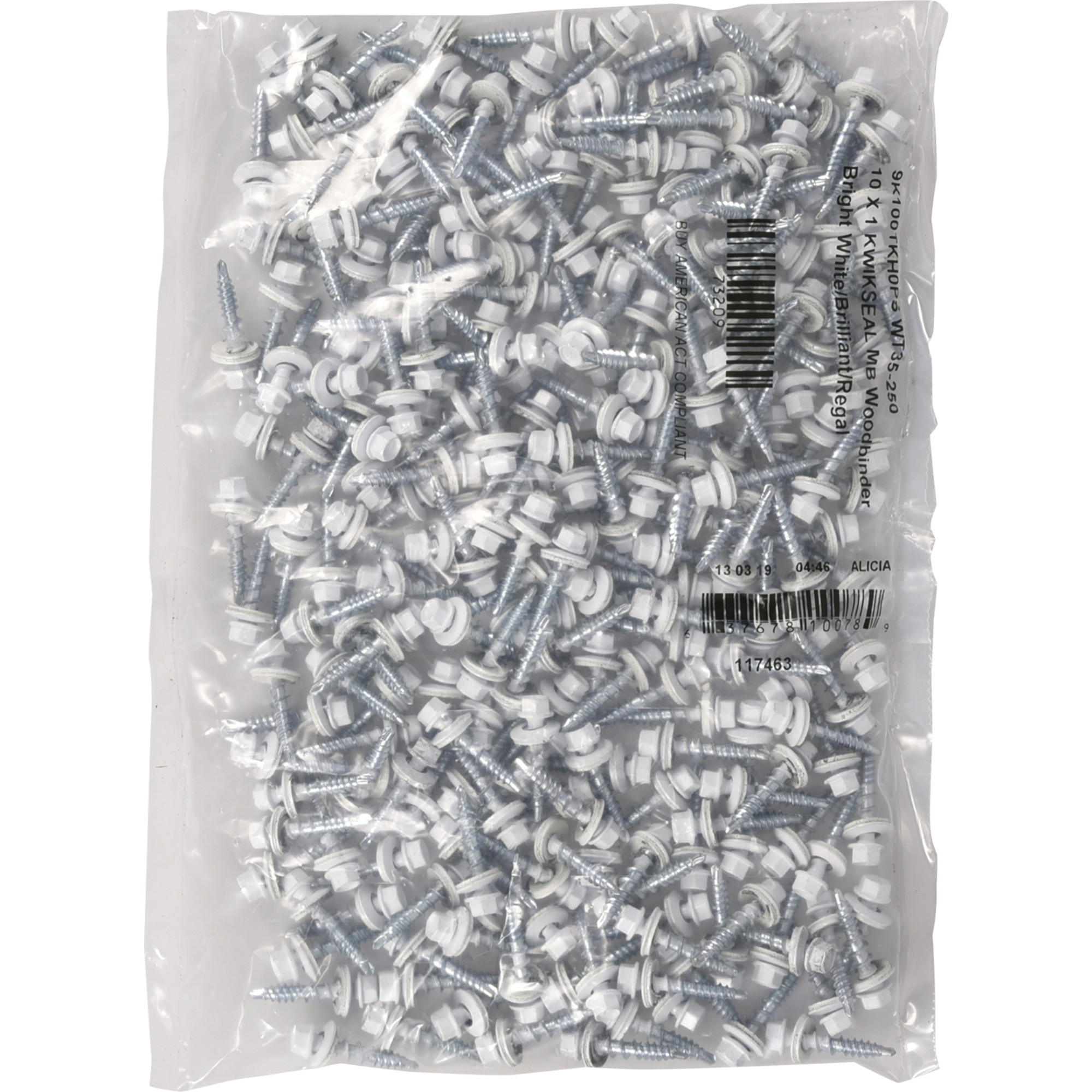 Power Pro White Self Drilling Metal-to-Wood Roofing Screws (#10 x 1 in.) - 250 pc