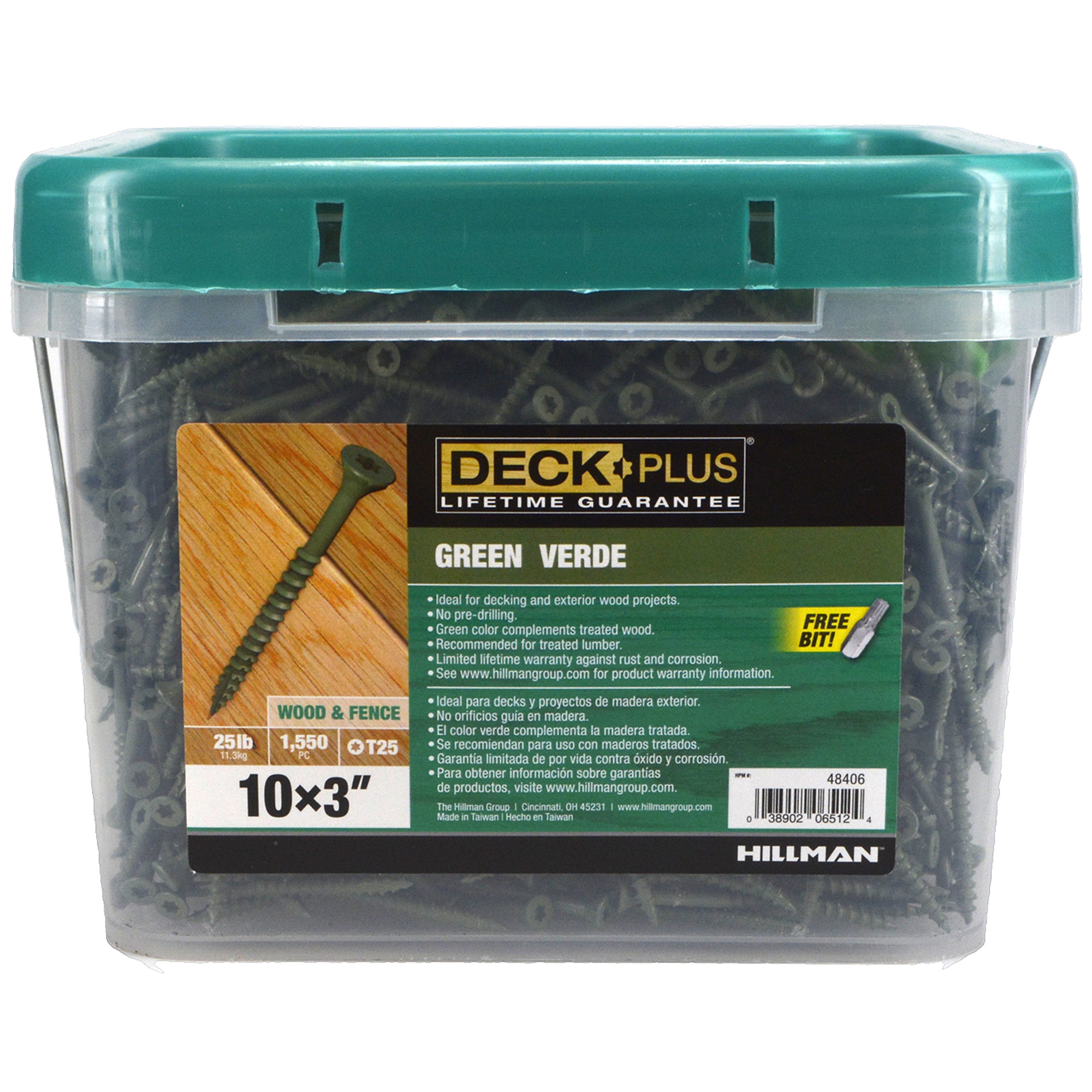 Deck Plus Green Deck Screws (#10 x 3 in.)