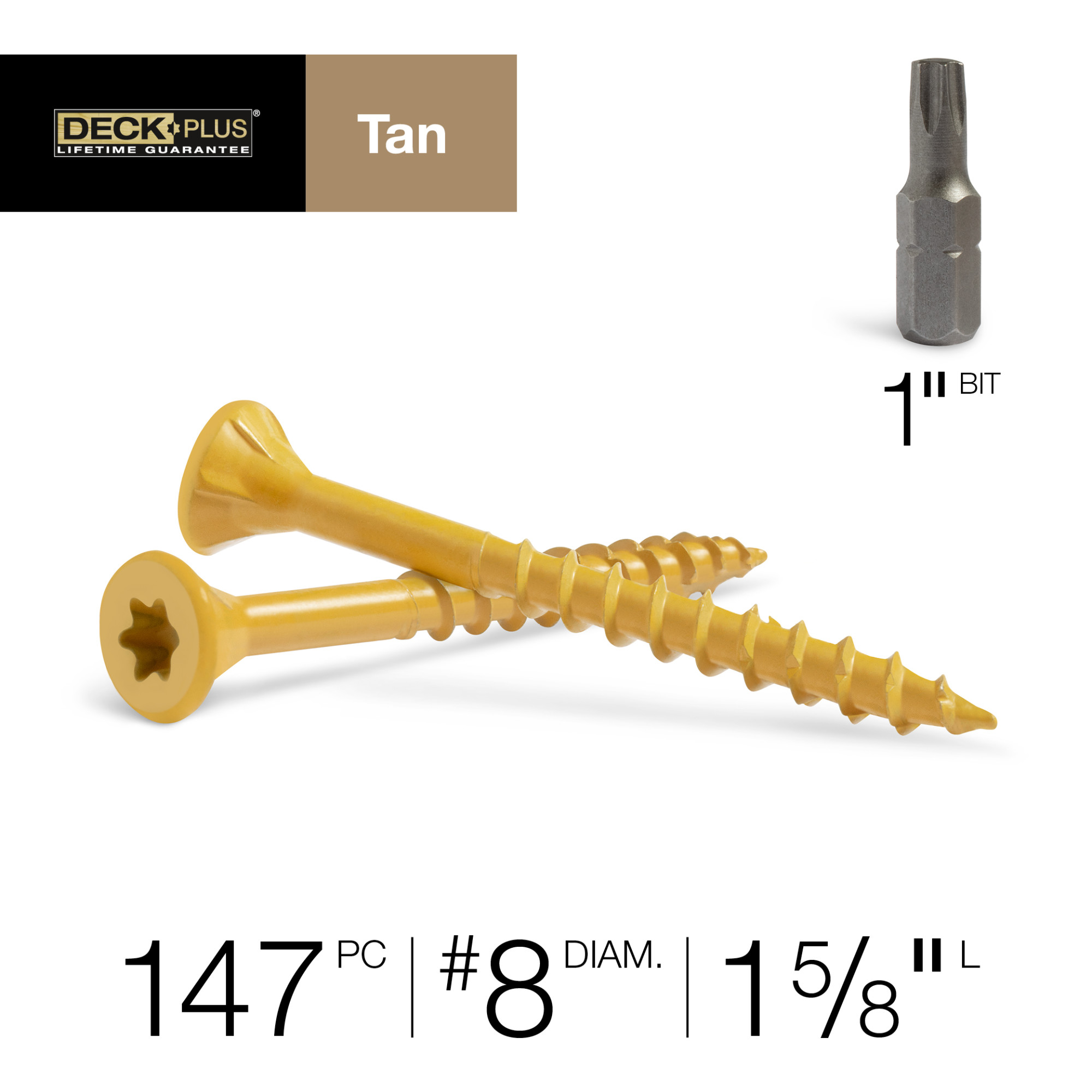 Deck Plus Tan Deck Screws (#8 x 1-5/8 in.)