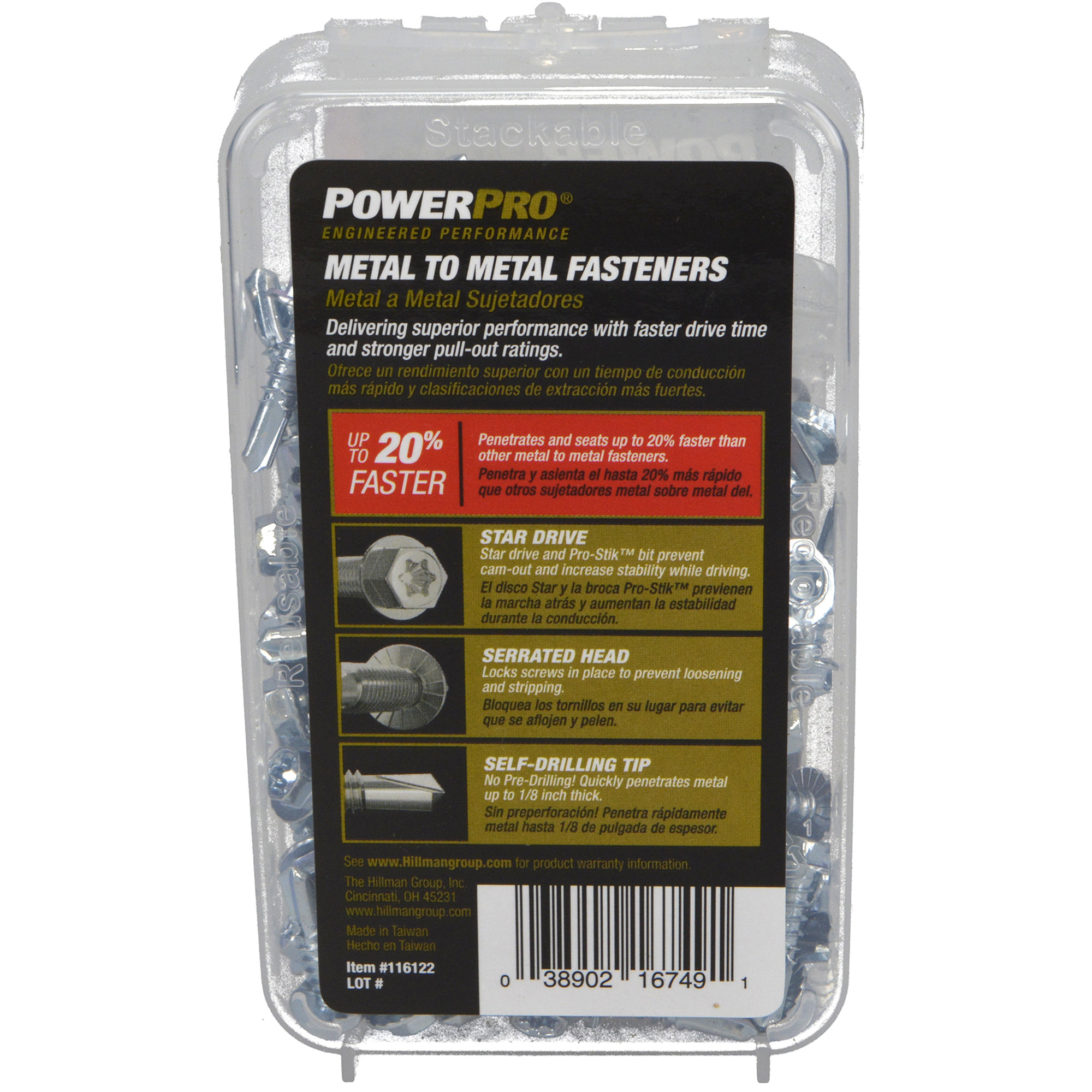 Power Pro Premium Hex Zinc Sheet Metal Self-Drilling Screws (#10-32x3/4 in.)- 112pc