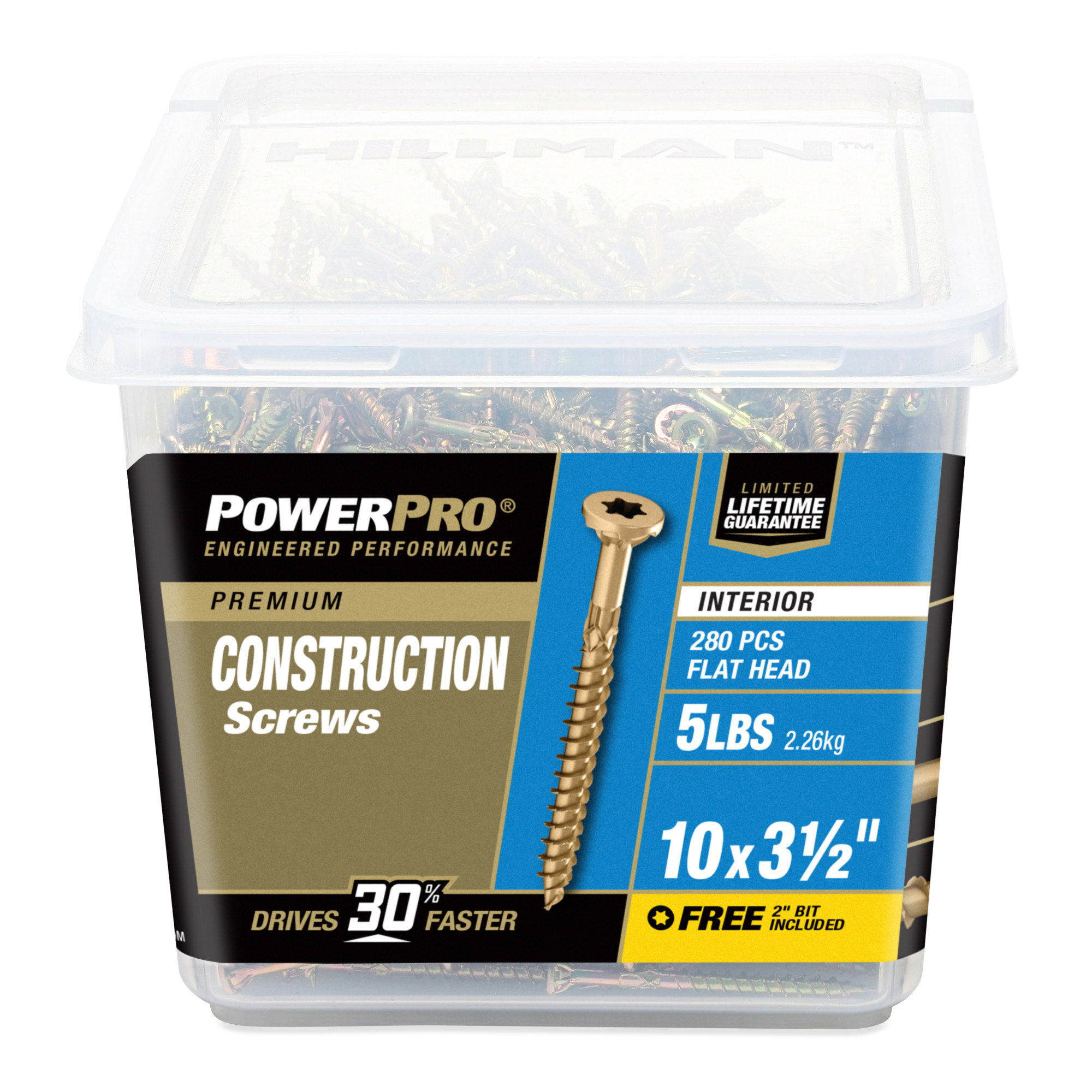Power Pro Premium Interior Construction Screws (#10 x 3-1/2 in.) - 280 pc