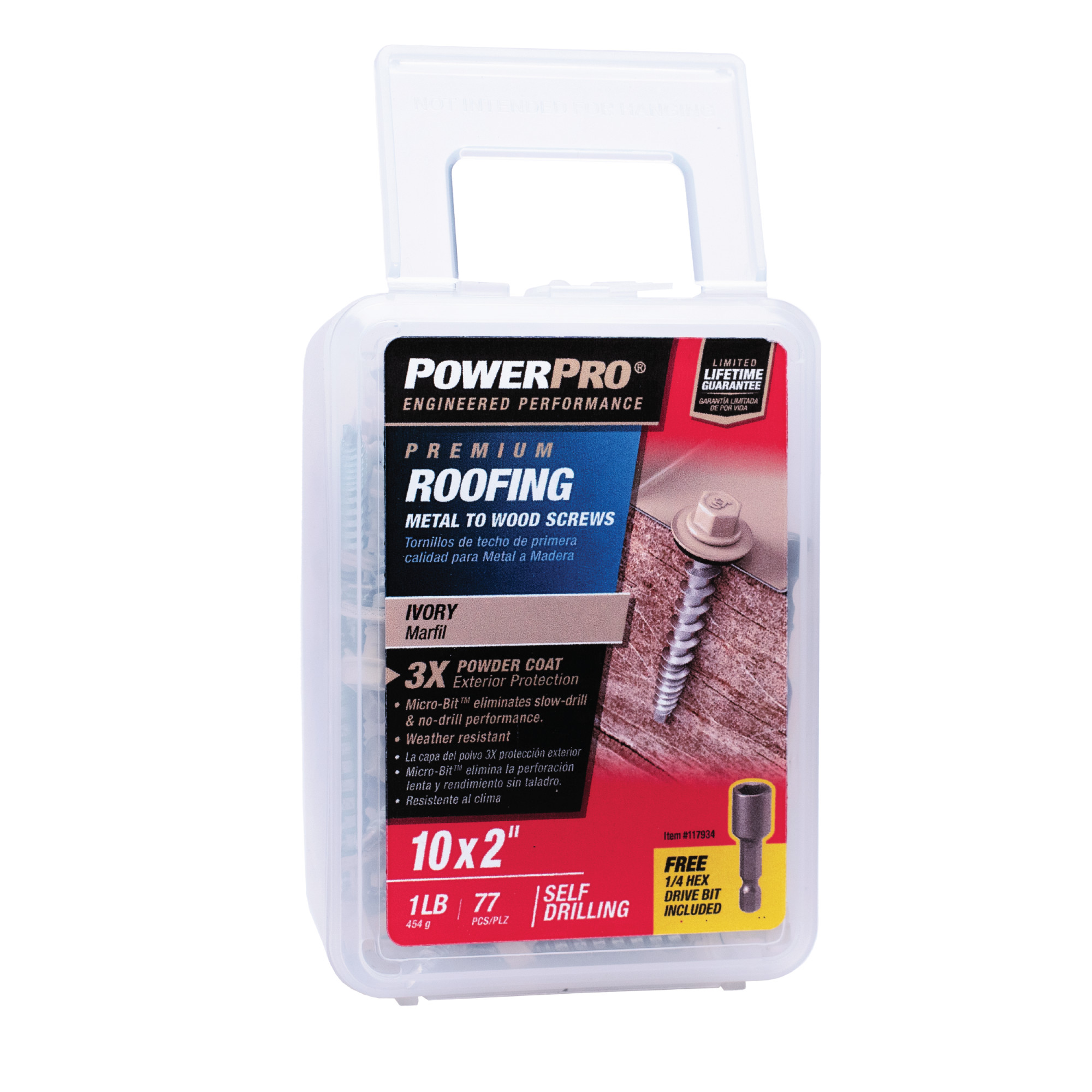 Power Pro Ivory Self Drilling Metal-to-Wood Roofing Screws (#10 x 2 in.) - 77 pc