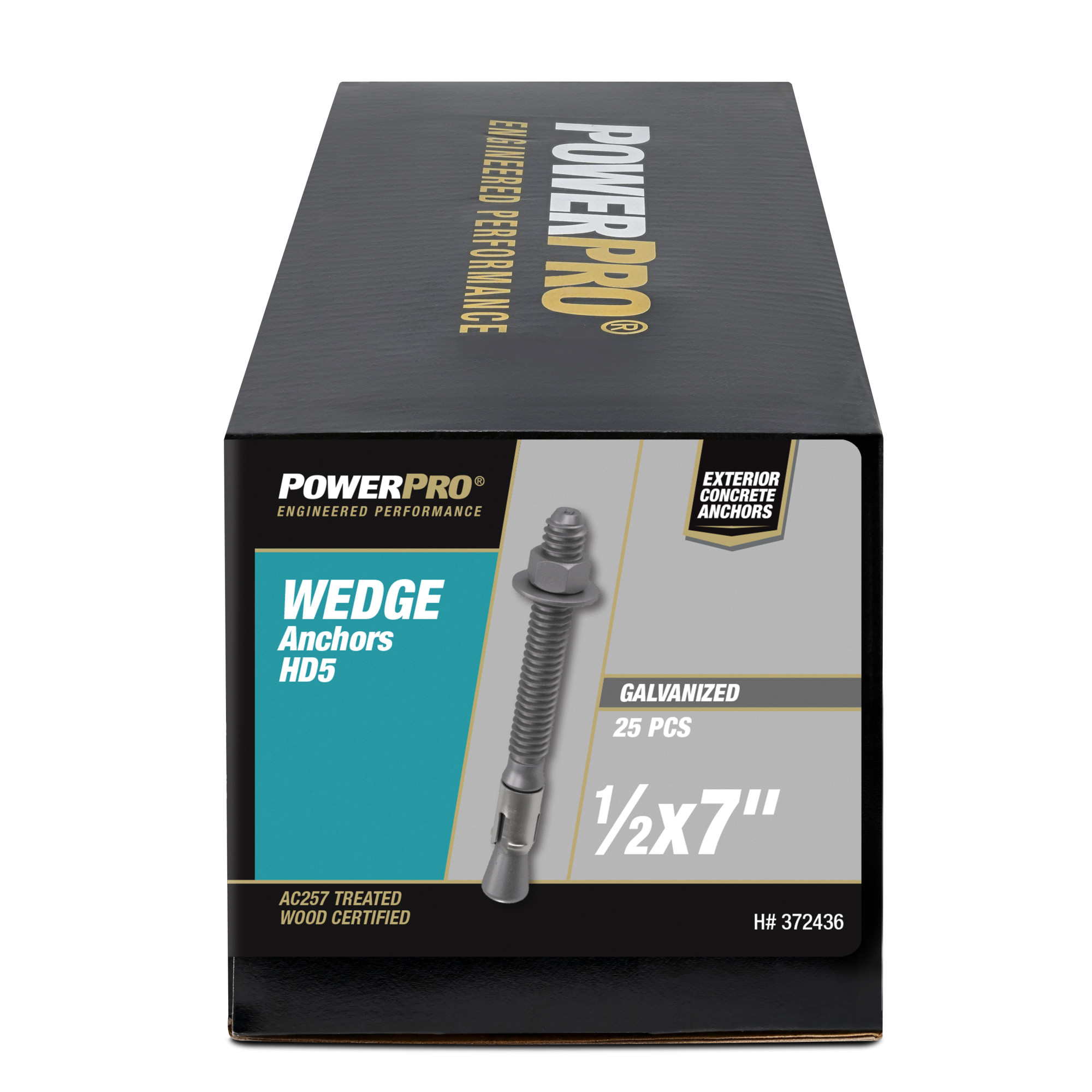 Hillman Mechanical Galvanized Power-Stud Wedge Anchor (1/2 in. x 7 in.) - 25 pc