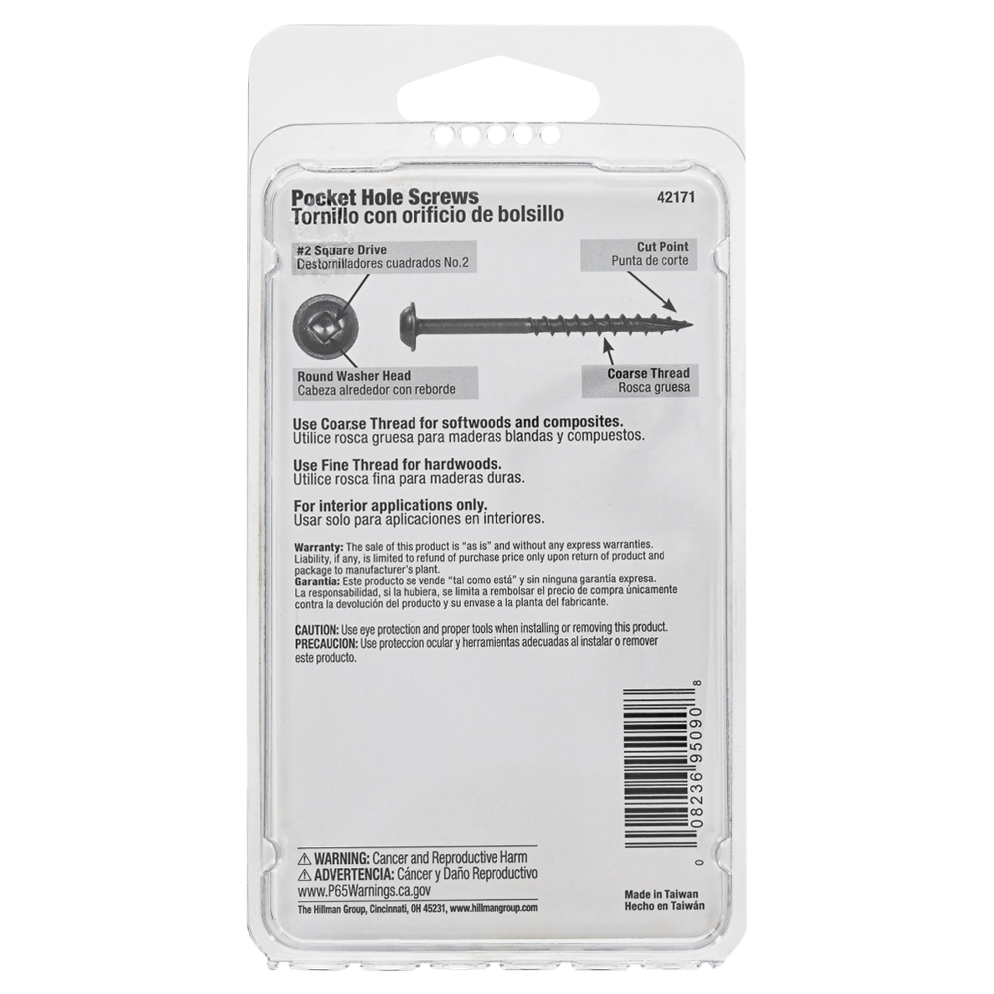 Hillman Pockethole Screws (#8 x 2-1/2 in.) - 50pc