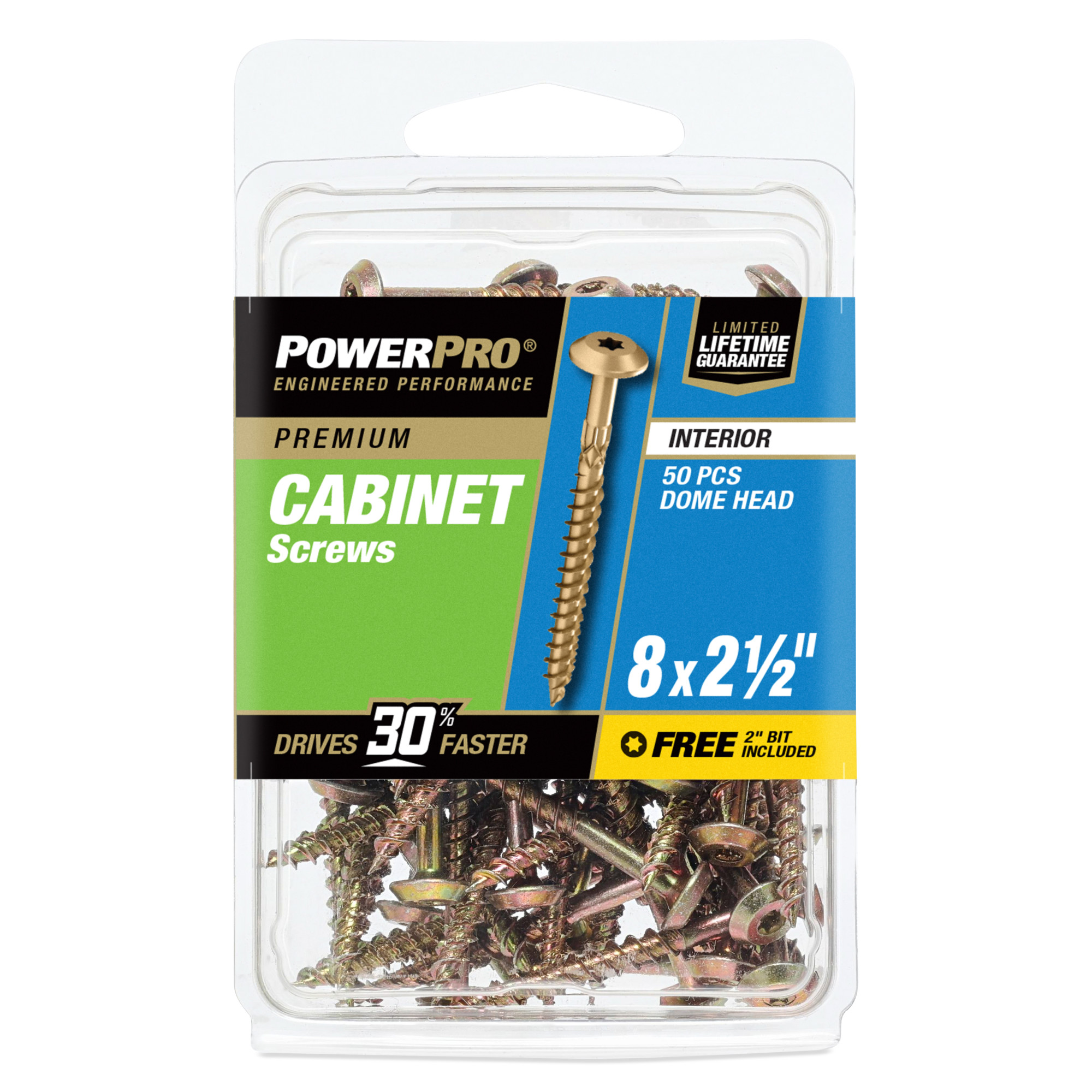 Power Pro� Premium Interior Cabinet Screws (#8 x 2-1/2 in.) - 50pc