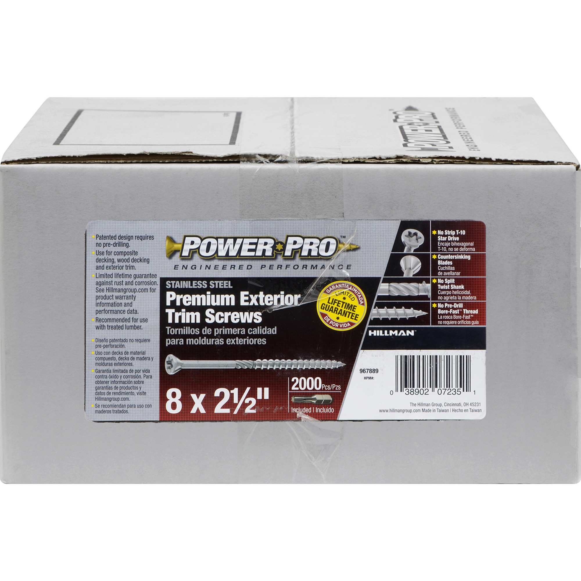 Power Pro Premium 305 Stainless Steel Trim Screws (#8 x 2-1/2 in.) - 2000 pc