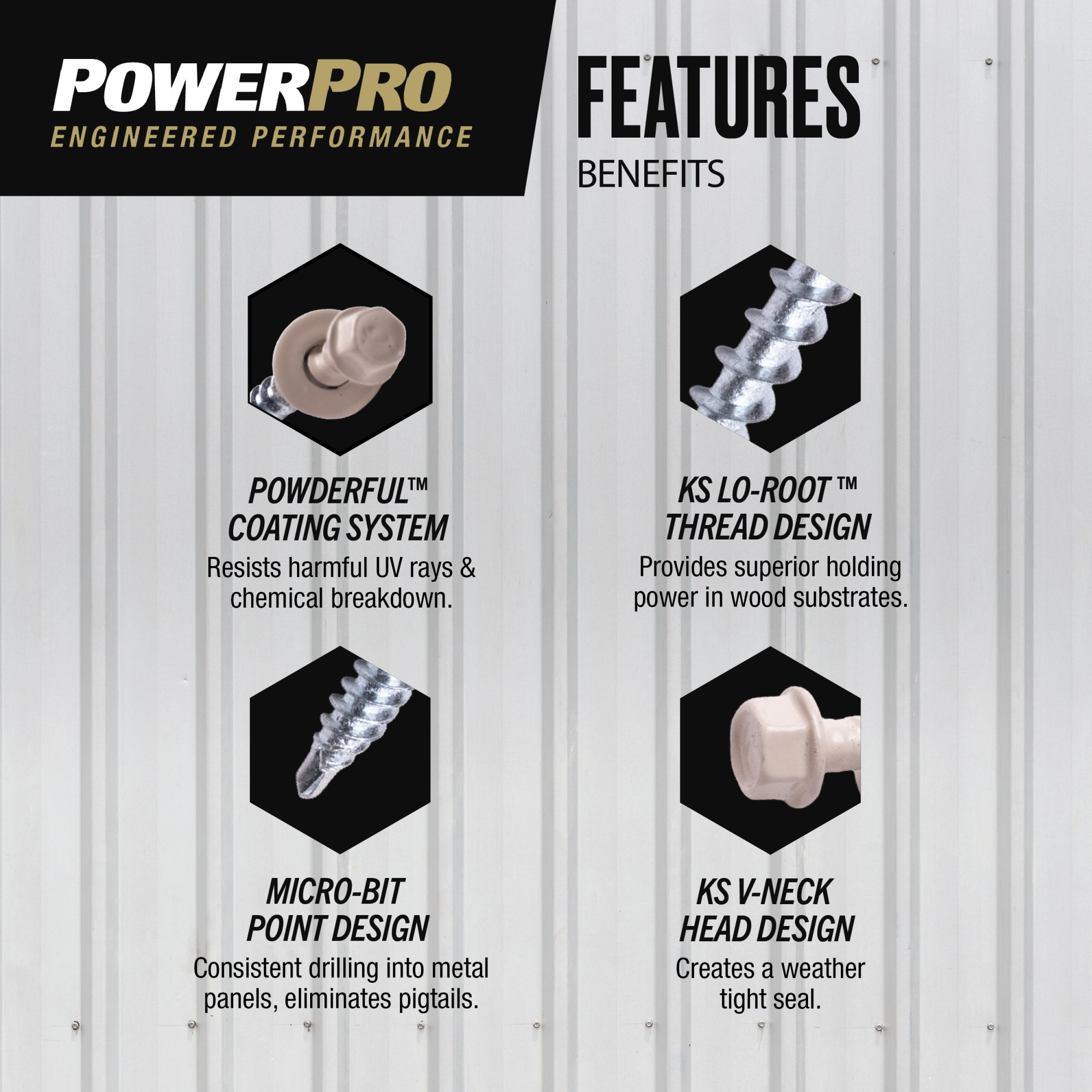 Power Pro Ivory Self Drilling Metal-to-Wood Roofing Screws (#10 x 1-1/2 in.)-98 pc