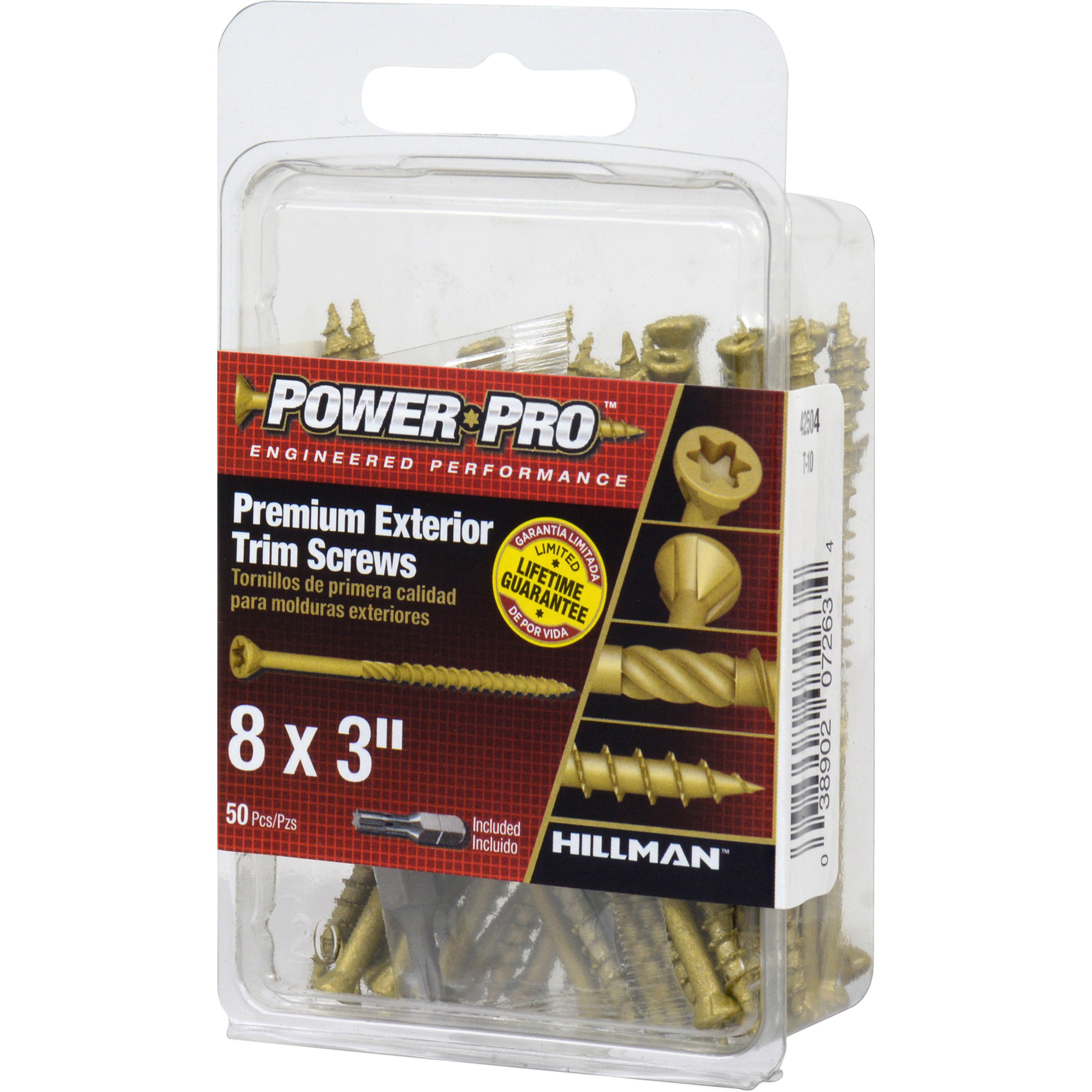Power Pro Premium Bronze Exterior Trim Screws (#8 x 3 in.) - 50 pc