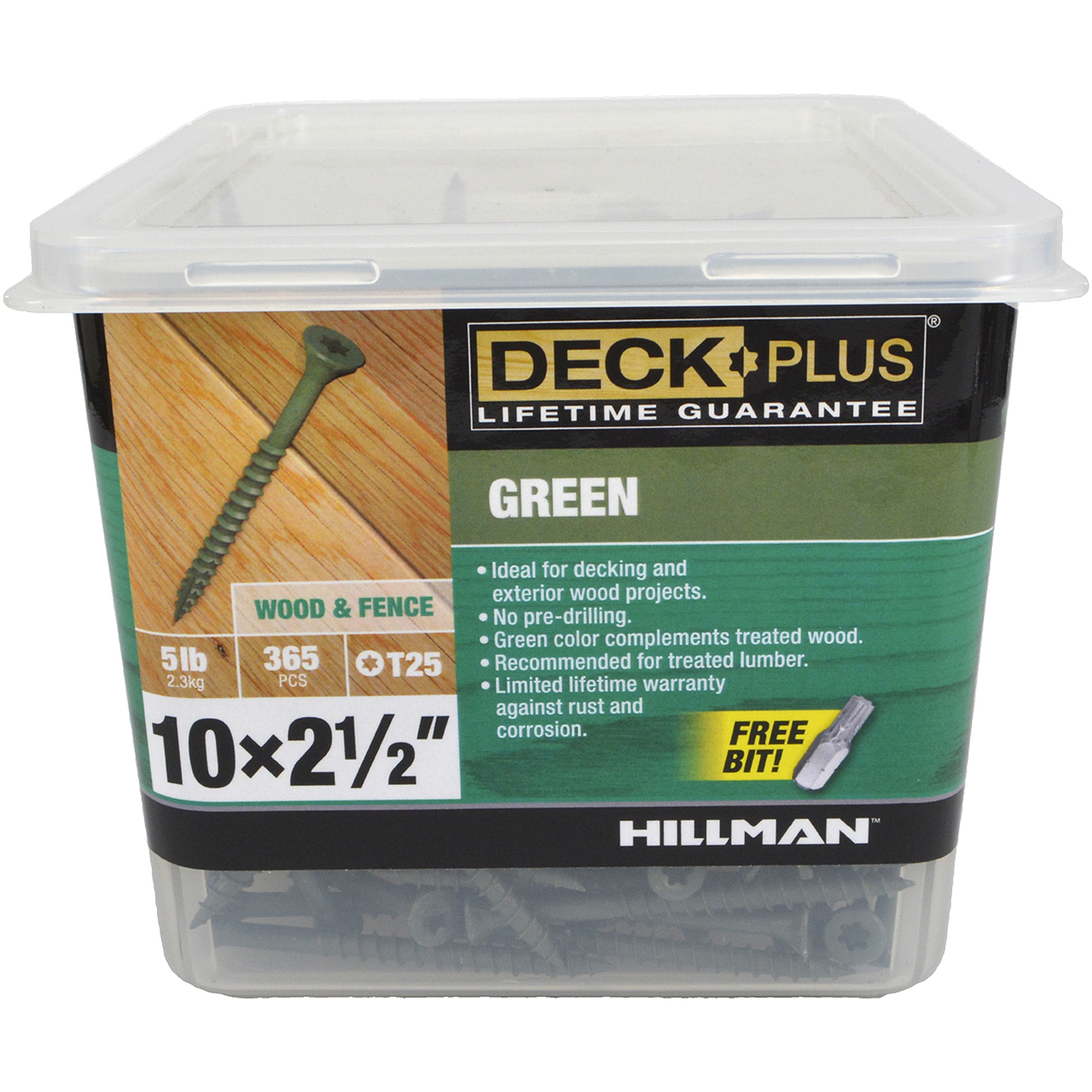 Deck Plus Green Deck Screws (#10 x 2-1/2 in.)