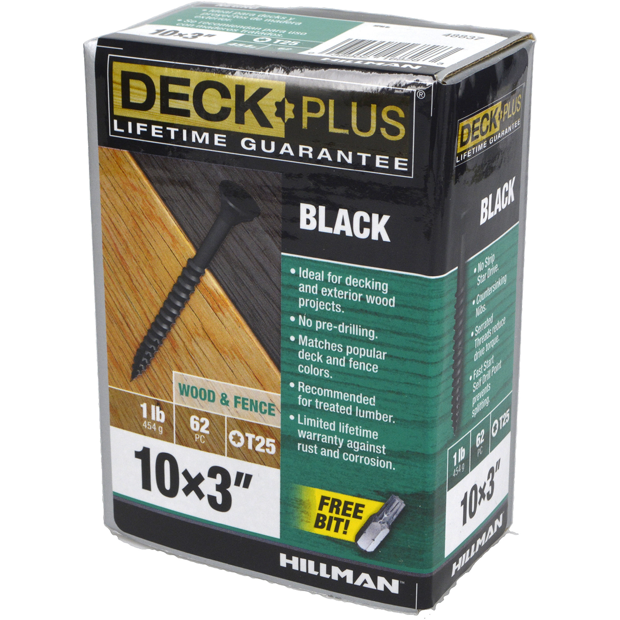 Deck Plus Black Deck Screws (#10 x 3 in.)