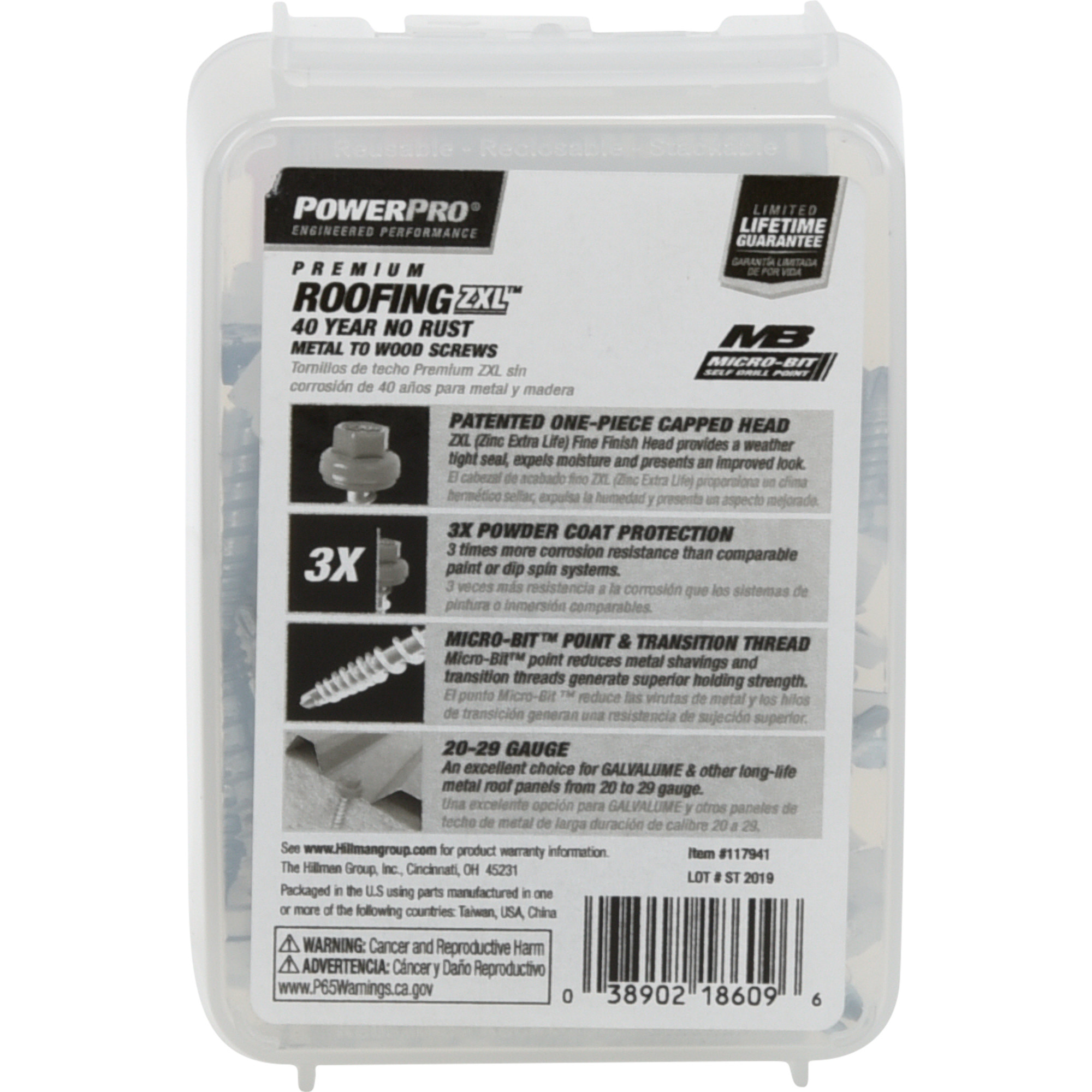 Power Pro White Self Drilling Metal-to-Wood Roofing Screws (#10 x 1-1/2 in.)-62 pc