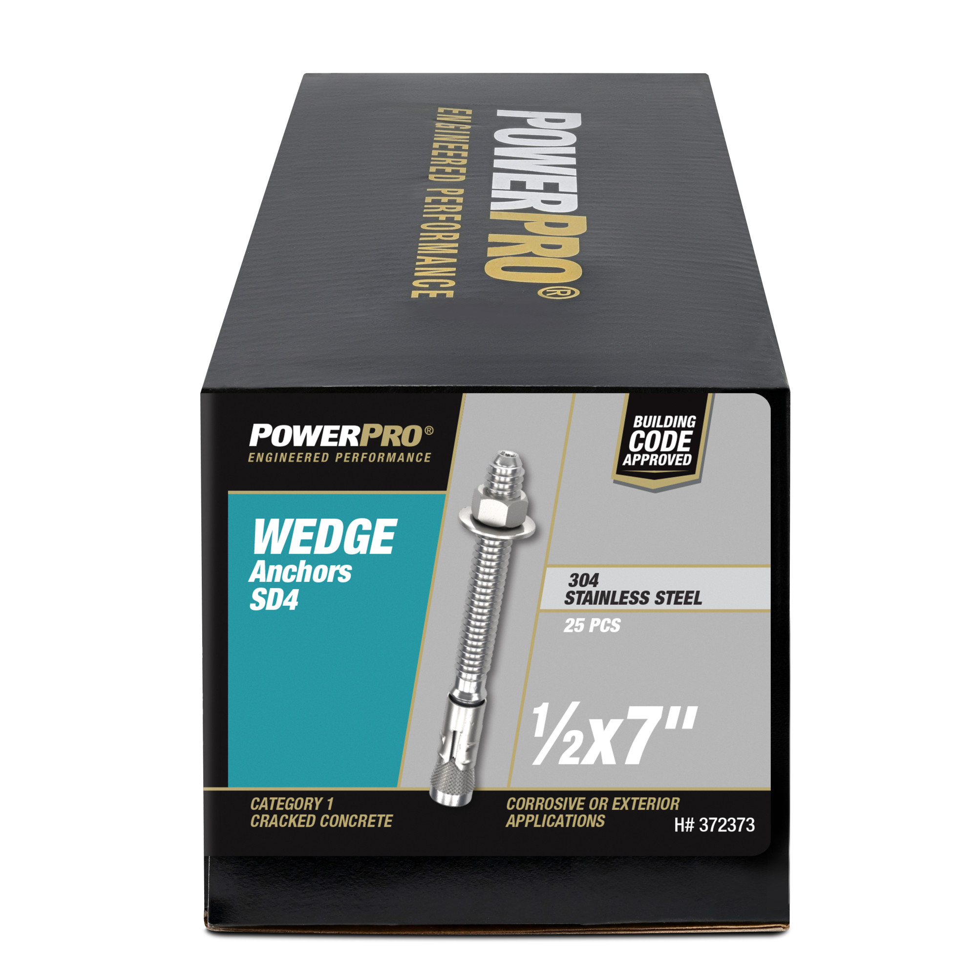 Power Pro SD4 304 Stainless Steel Wedge Anchors (1/2 in. x 7 in.) - 25 pc