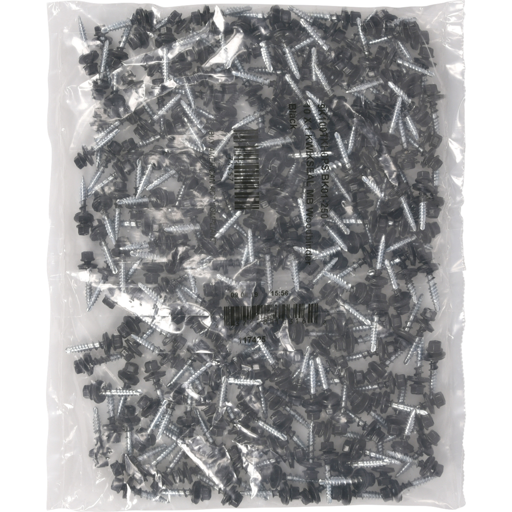 Power Pro Black Self Drilling Metal-to-Wood Roofing Screws (#10 x 1 in.) - 250 pc