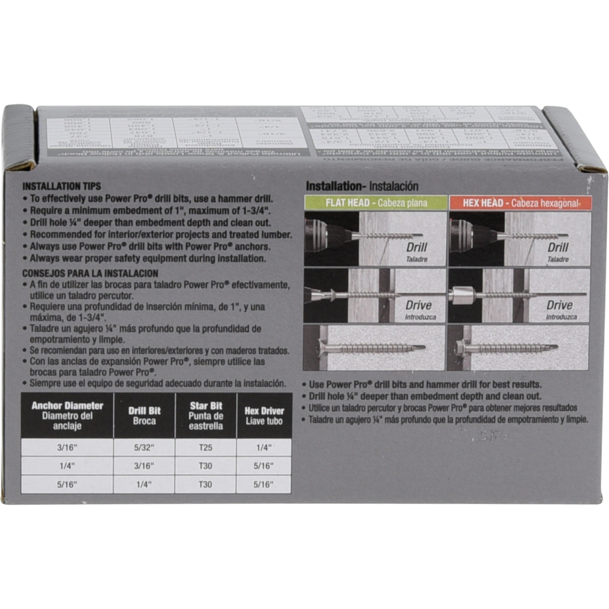 Power Pro Black Flat-Head Concrete Screw Anchor (3/16 in. x 2-1/4 in.) - 100 pc