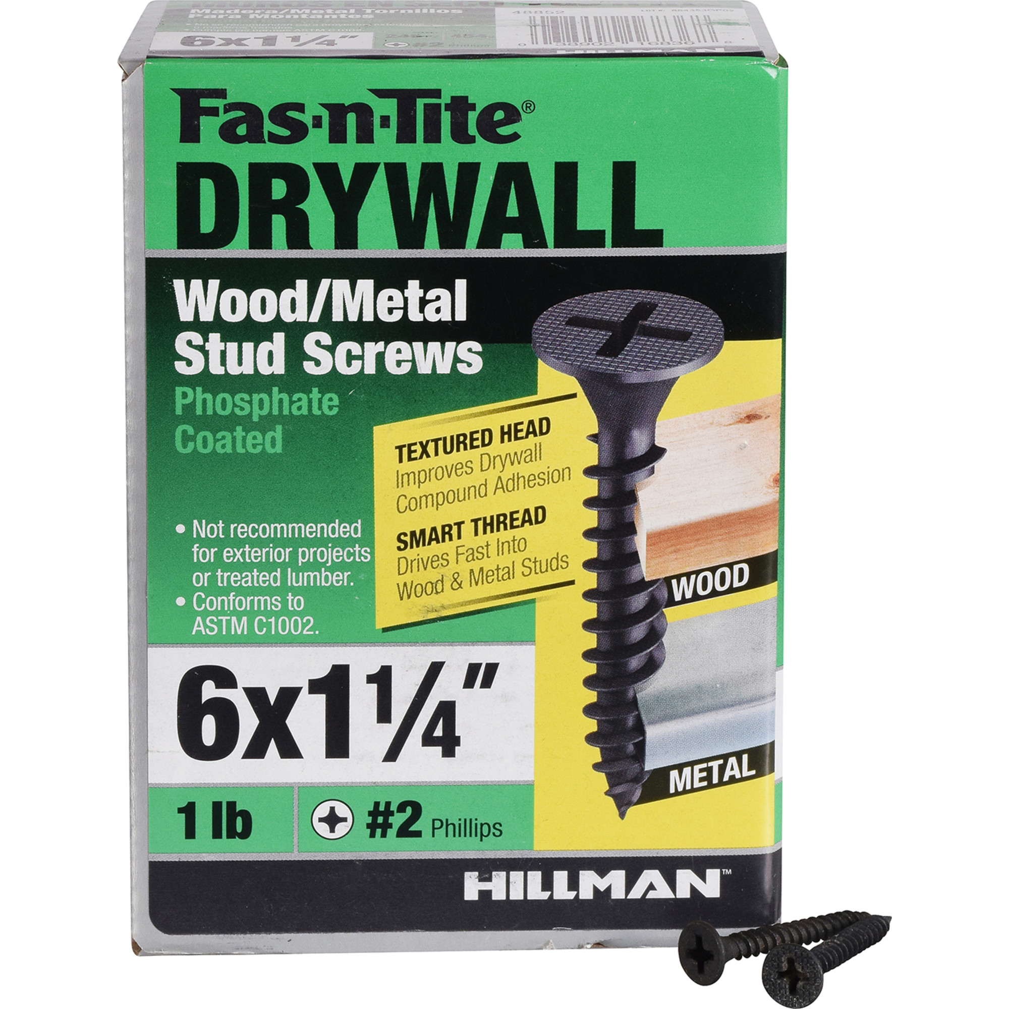Hillman Smart Thread Drywall Screws (#6 x 1-1/4 in.) - 1lb Box