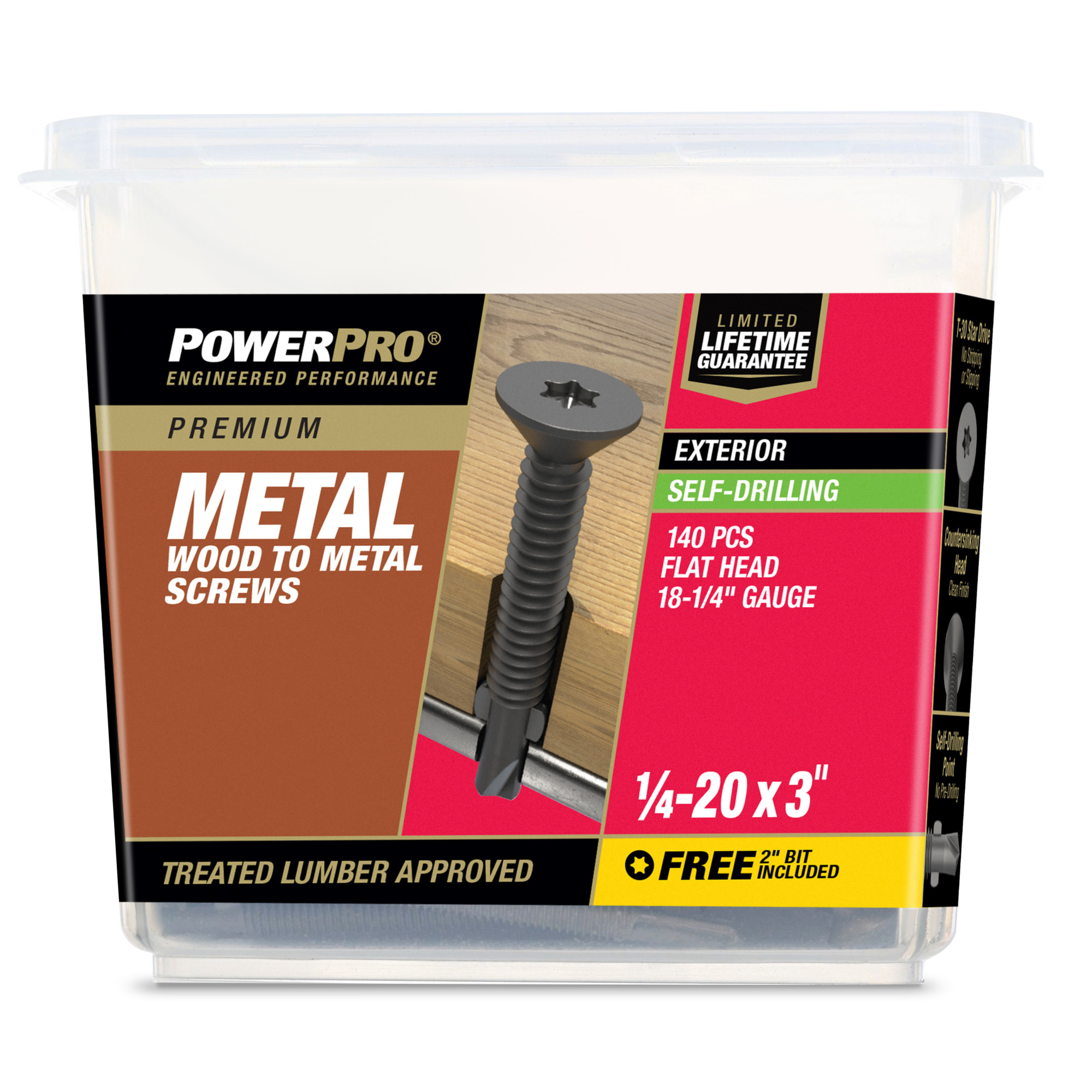 Power Pro Prower Pro Premium Flat Gray Epoxy Self-Drilling Screws (�"-20 � 3 in.) 140pc