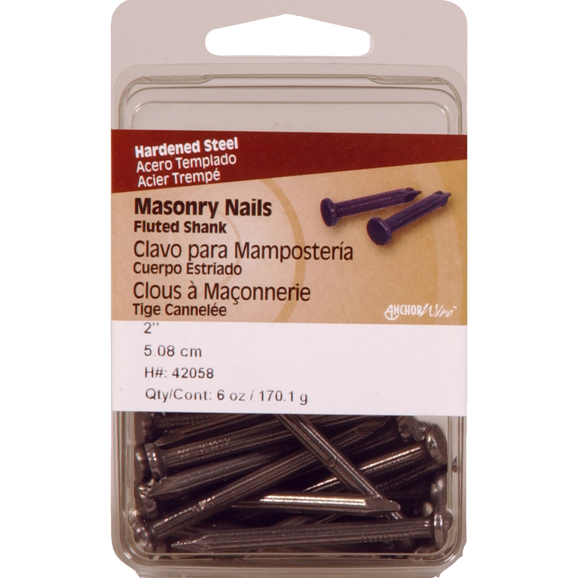 Anchor Wire Bright Fluted Masonry Nails (2 in.) - 6 oz.