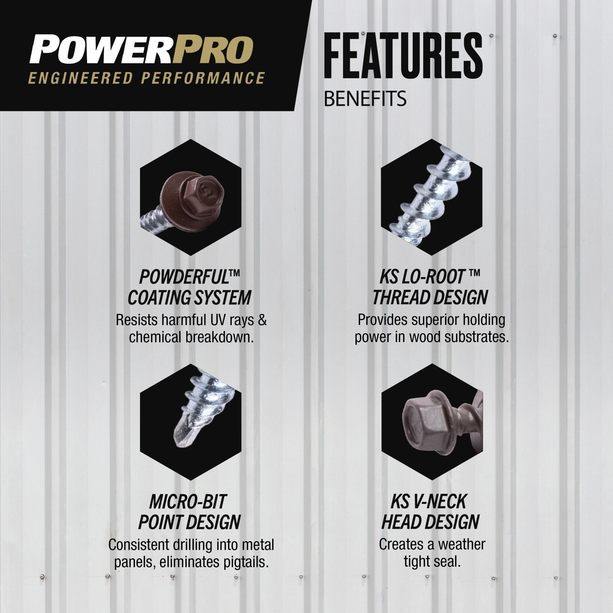 Power Pro Bronze Self Drilling Metal-to-Wood Roofing Screws (#10 x 1-1/2 in.)-250pc