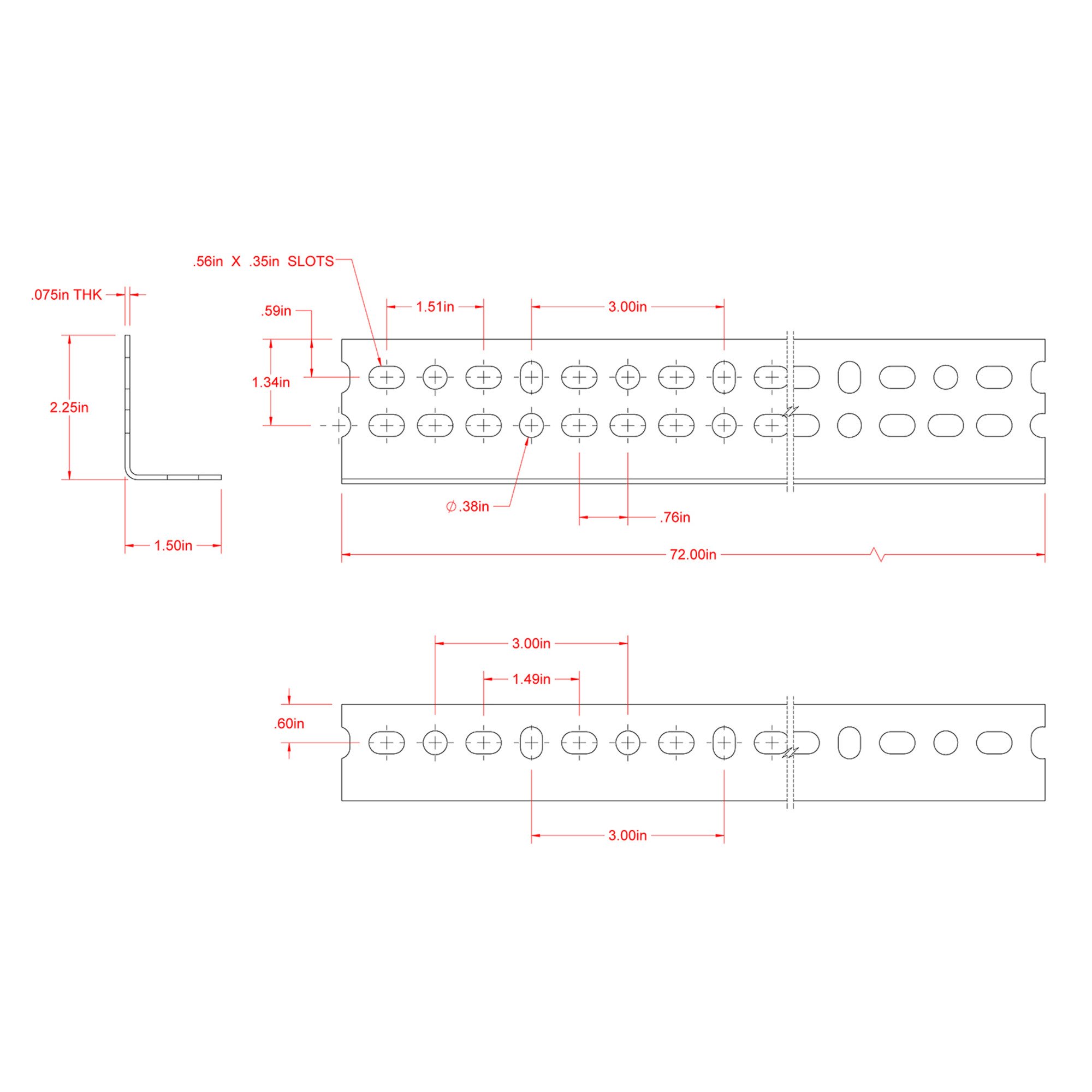 SteelWorks Slotted Offset Angle Zinc-Plated (2-1/4 in. x 1-1/2 in. x 6 ft.)