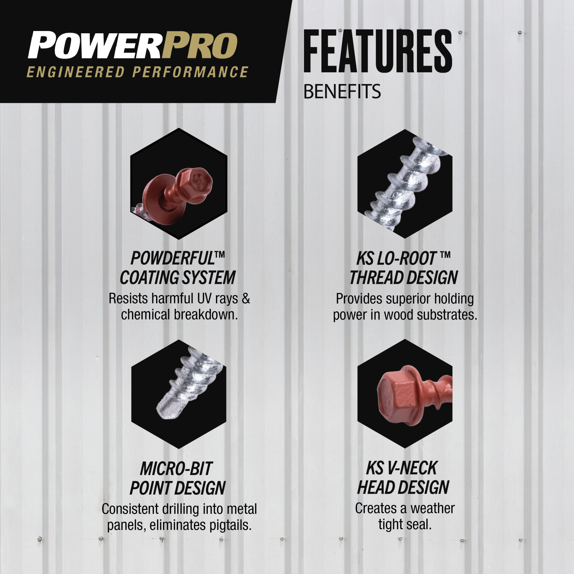 Power Pro Red Self Drilling Metal-to-Wood Roofing Screws (#10 x 1-1/2 in.) - 98 pc