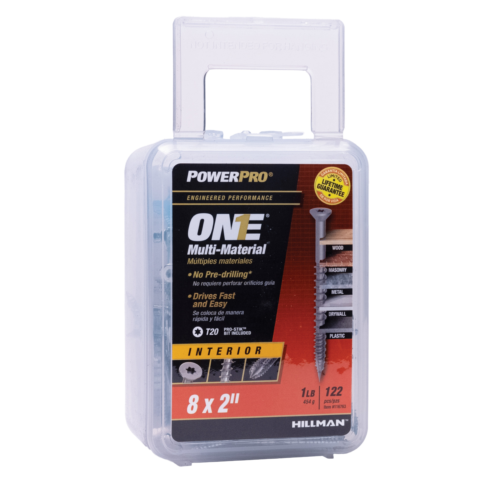 Power Pro ONE Flat Interior Zinc Multi-Material Screws (#8 x 2 in.) - 122 pc