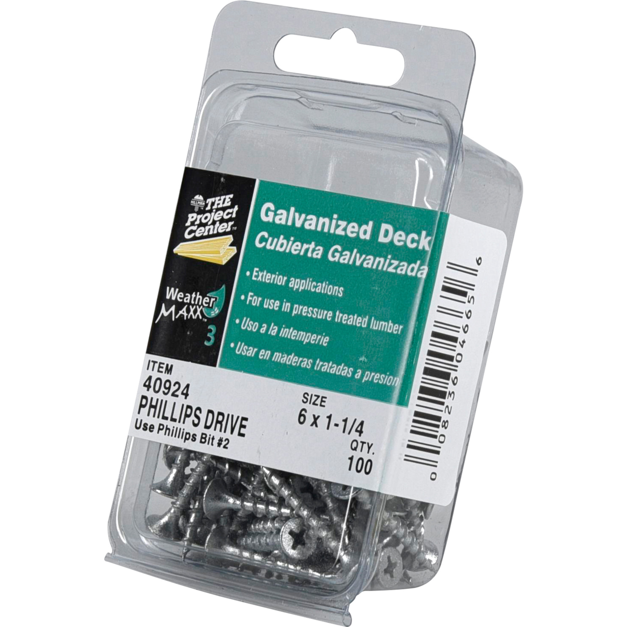 Project Center Galvanized Phillips Deck Screws (#6 x 1-1/4 in.) - 100 pc